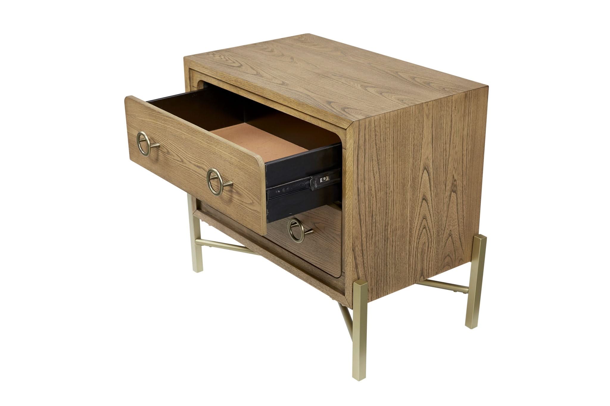 2 Drawer Nightstand With USB - Latte - Image 2