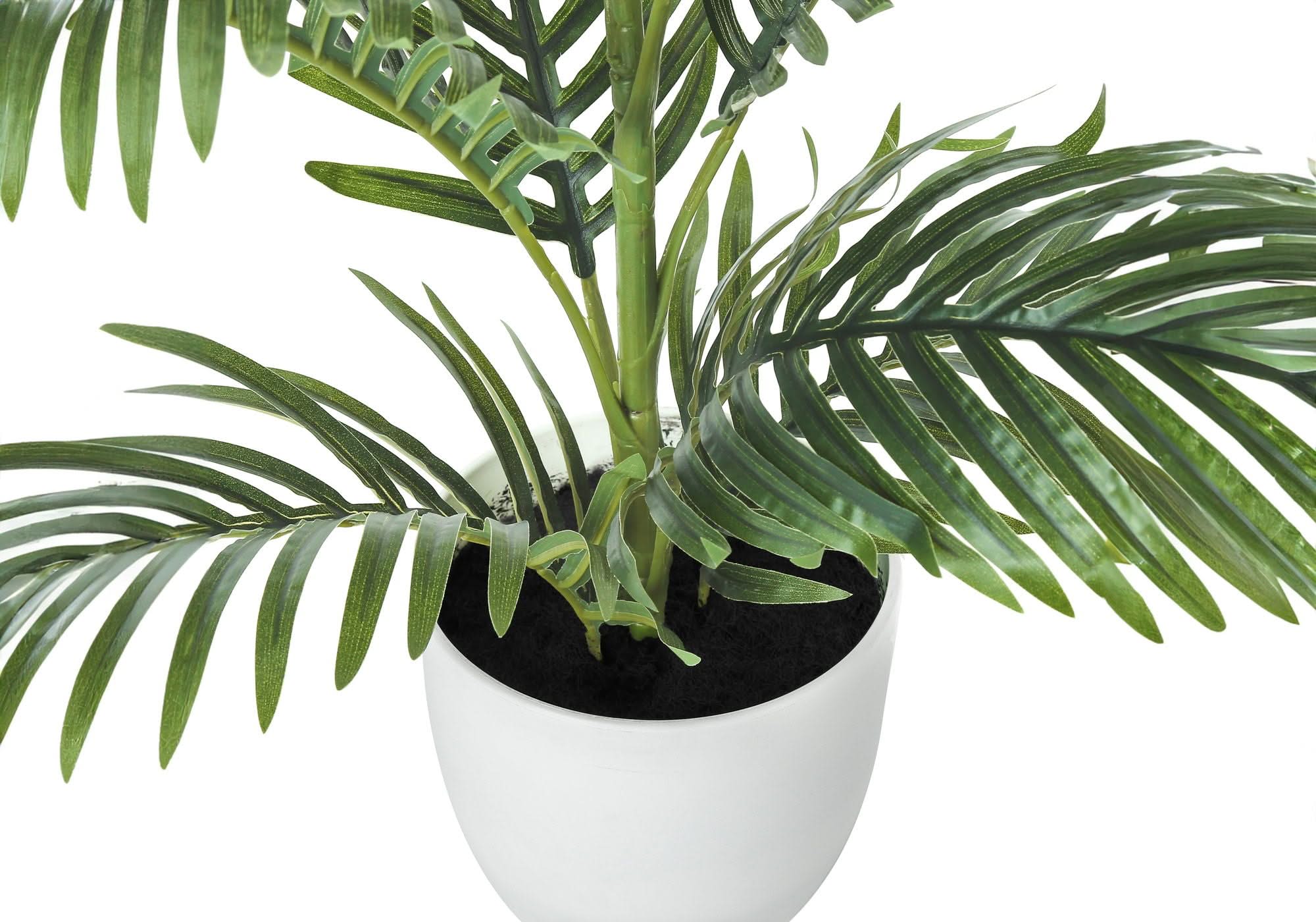 28" Tall, Artificial Plant, Palm Tree, Indoor, Faux, Fake, Floor, Greenery, Potted, Real Touch, Decorative - Green / White - Image 4