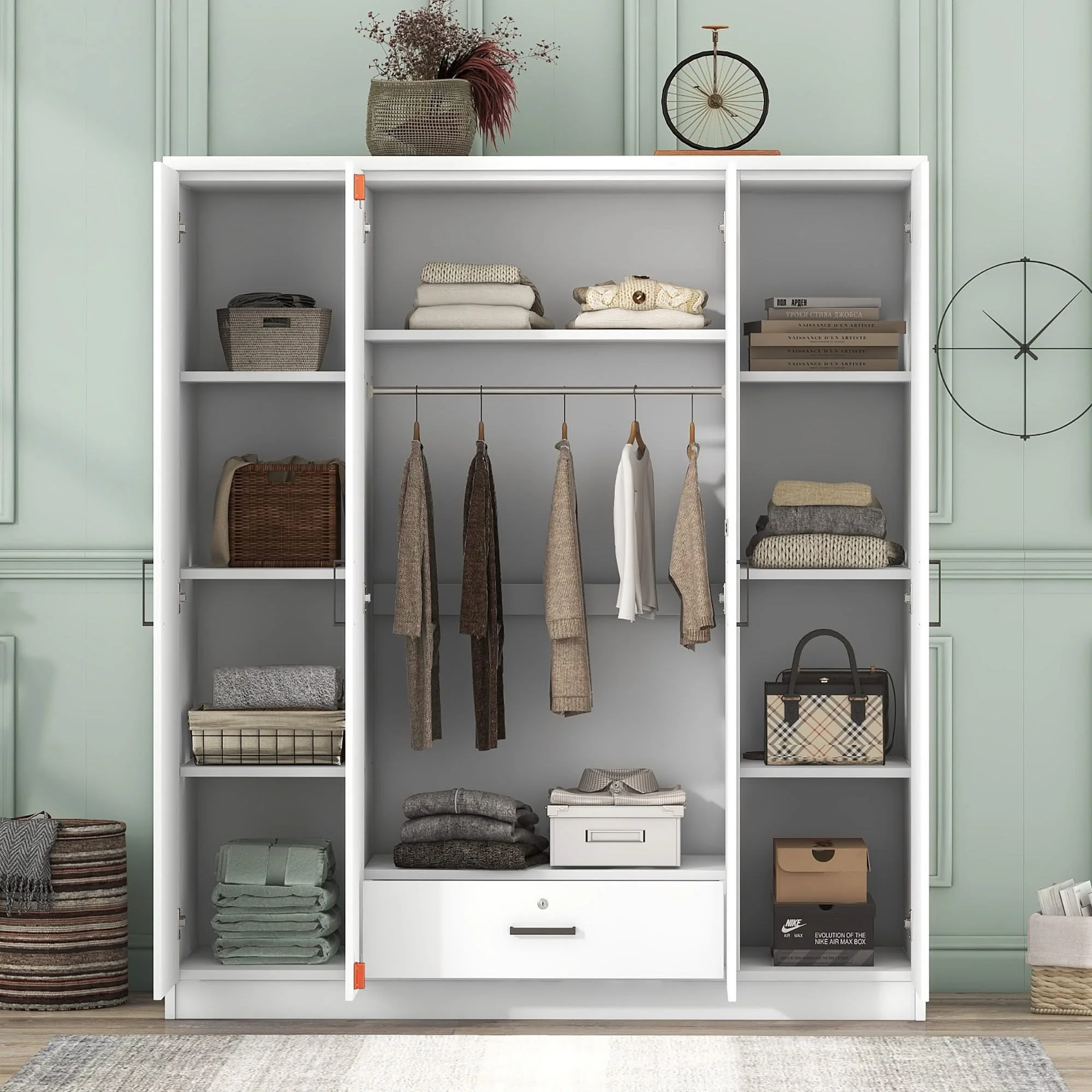 4 Door Wardrobe With 1 Drawer - Image 6