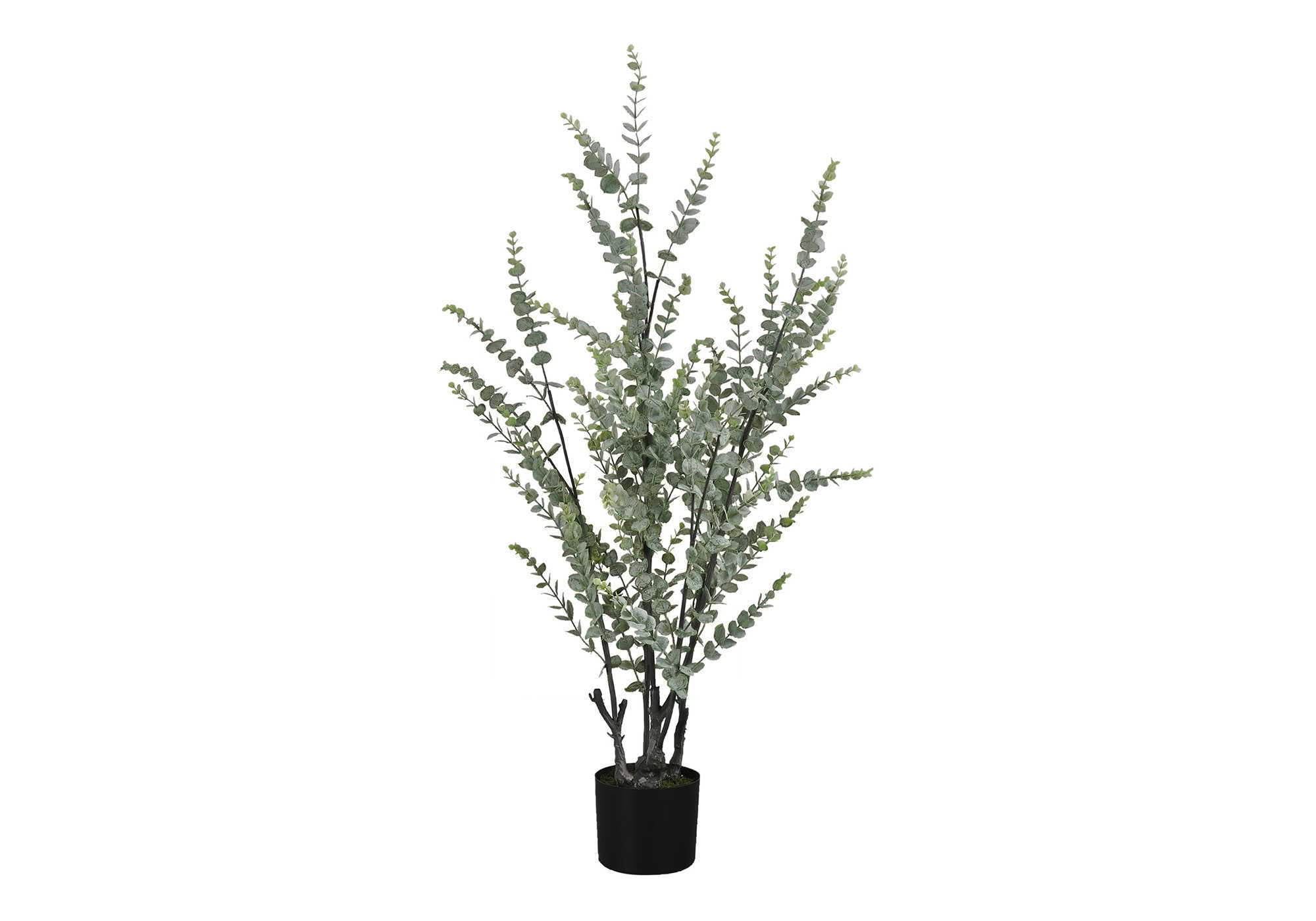 44" Tall, Artificial Plant, Eucalyptus Tree, Indoor, Faux, Fake, Floor, Greenery, Potted, Real Touch, Decorative - Green / Black - Image 3
