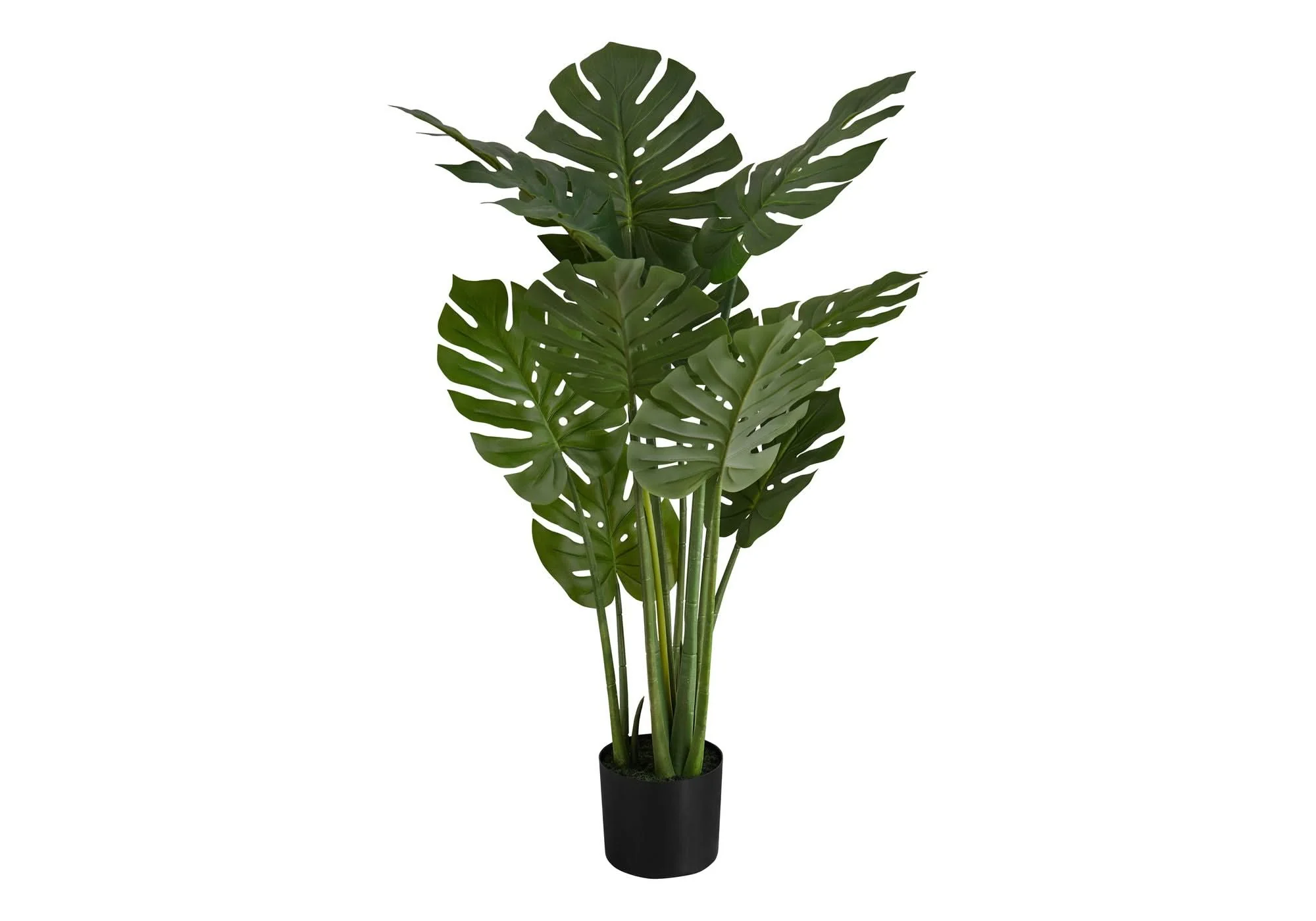 45" Tall, Artificial Plant, Monstera Tree, Indoor, Faux, Fake, Floor, Greenery, Potted, Real Touch, Decorative - Green / Black - Image 2
