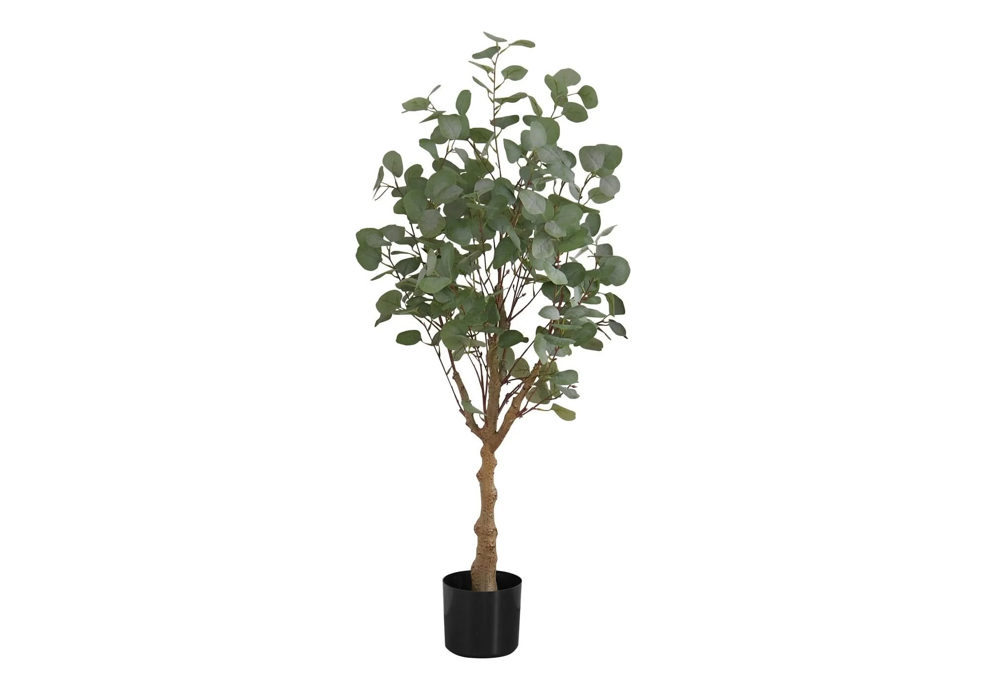 46" Tall, Artificial Plant, Eucalyptus Tree, Indoor, Faux, Fake, Floor, Greenery, Potted, Decorative - Green / Black - Image 2