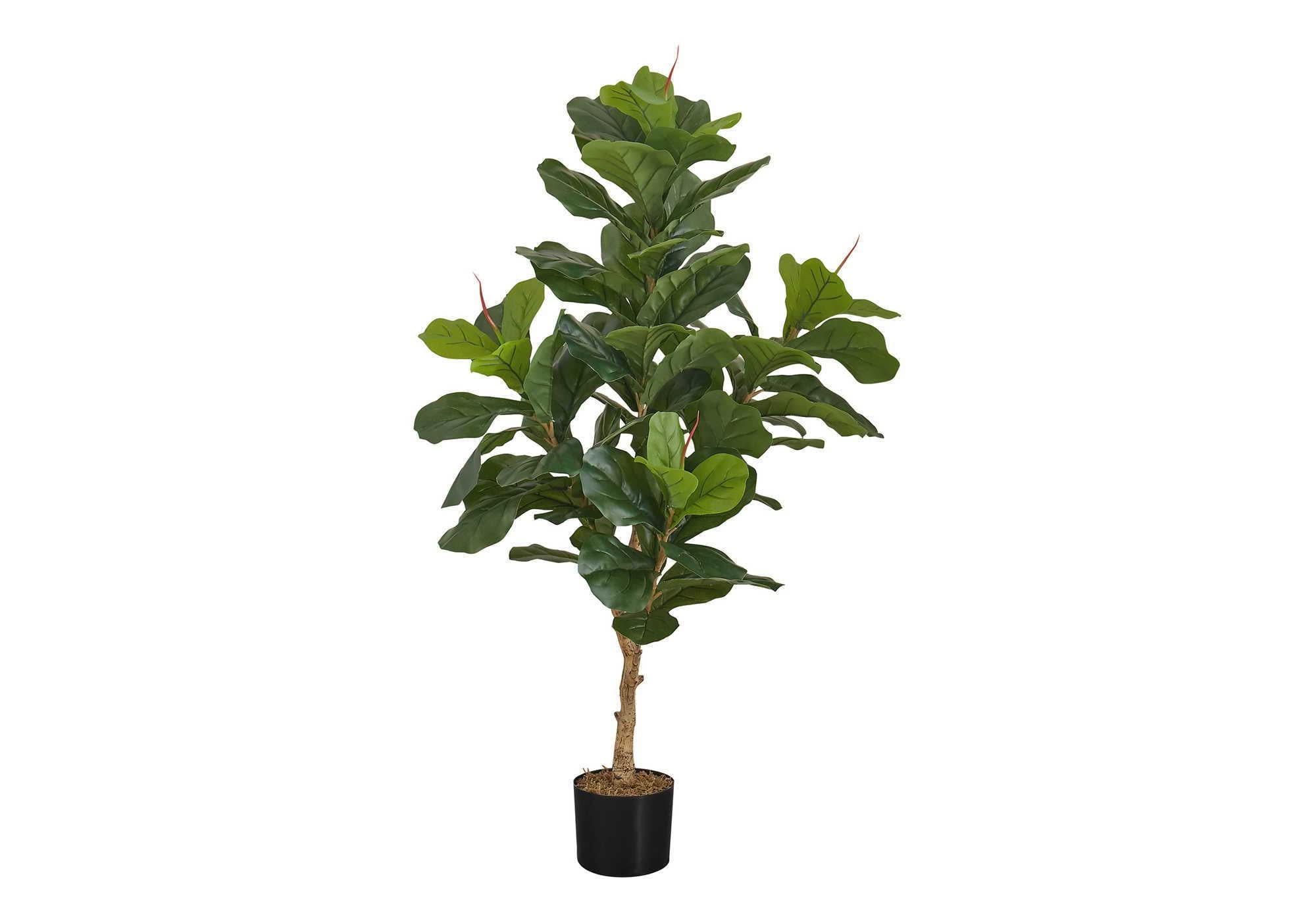 47" Tall, Artificial Plant, Fiddle Tree, Indoor, Faux, Fake, Floor, Greenery, Potted, Real Touch, Decorative - Green / Black - Image 2