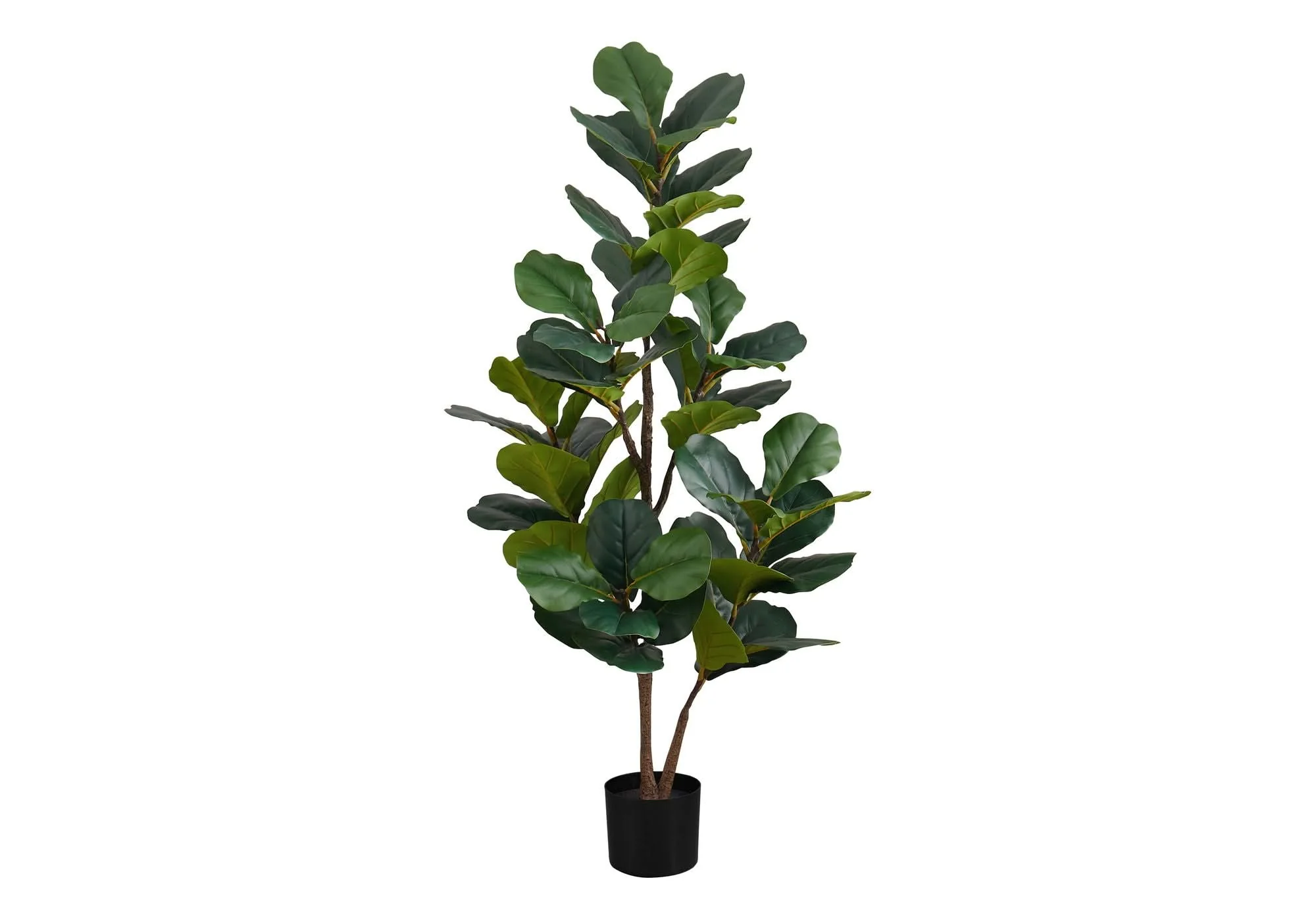 49" Tall, Artificial Plant, Fiddle Tree, Indoor, Faux, Fake, Floor, Greenery, Potted, Real Touch, Decorative - Green / Black - Image 3