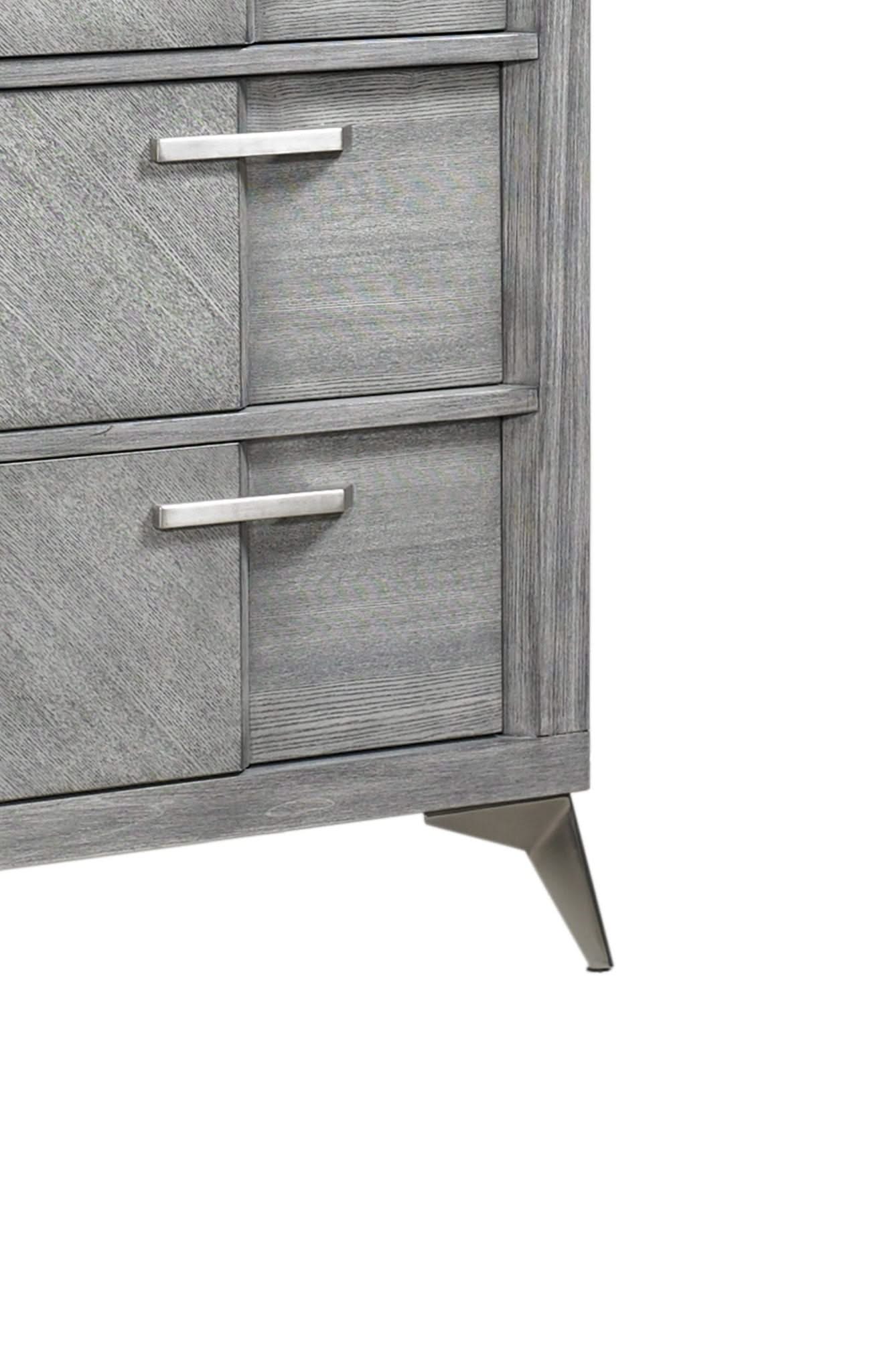 5 Drawer Chest Book Matched Veneers - Gray - Image 2