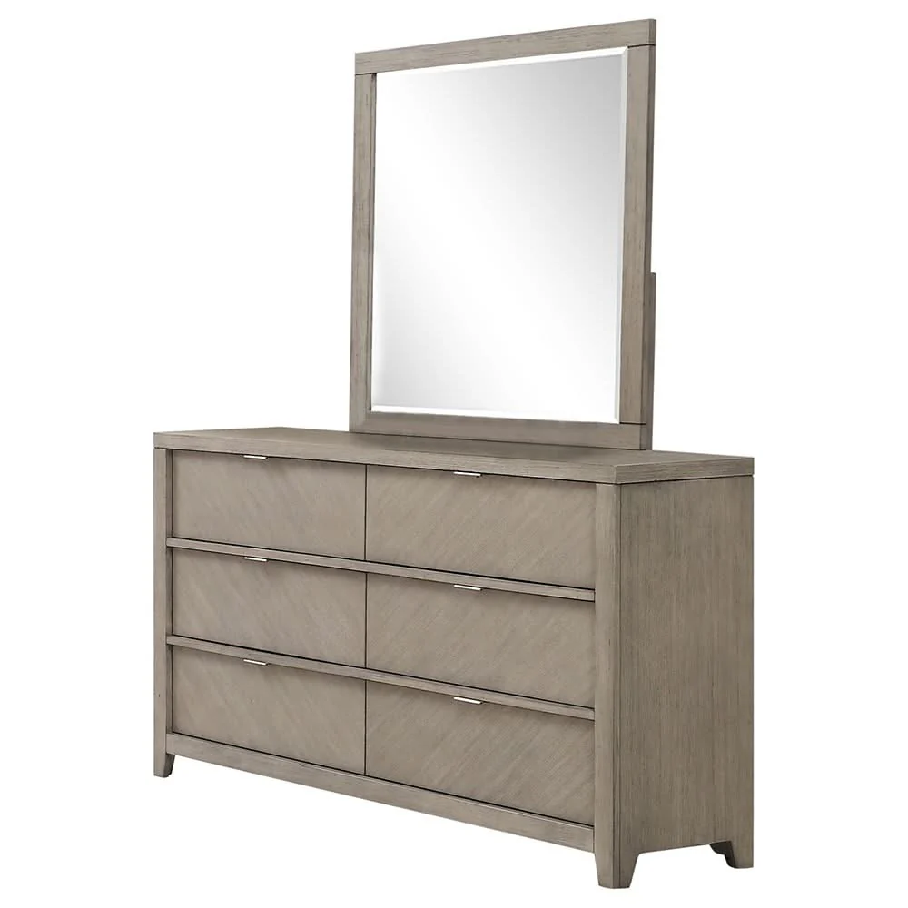 6 Drawer Dresser - Light Gray - Image 2