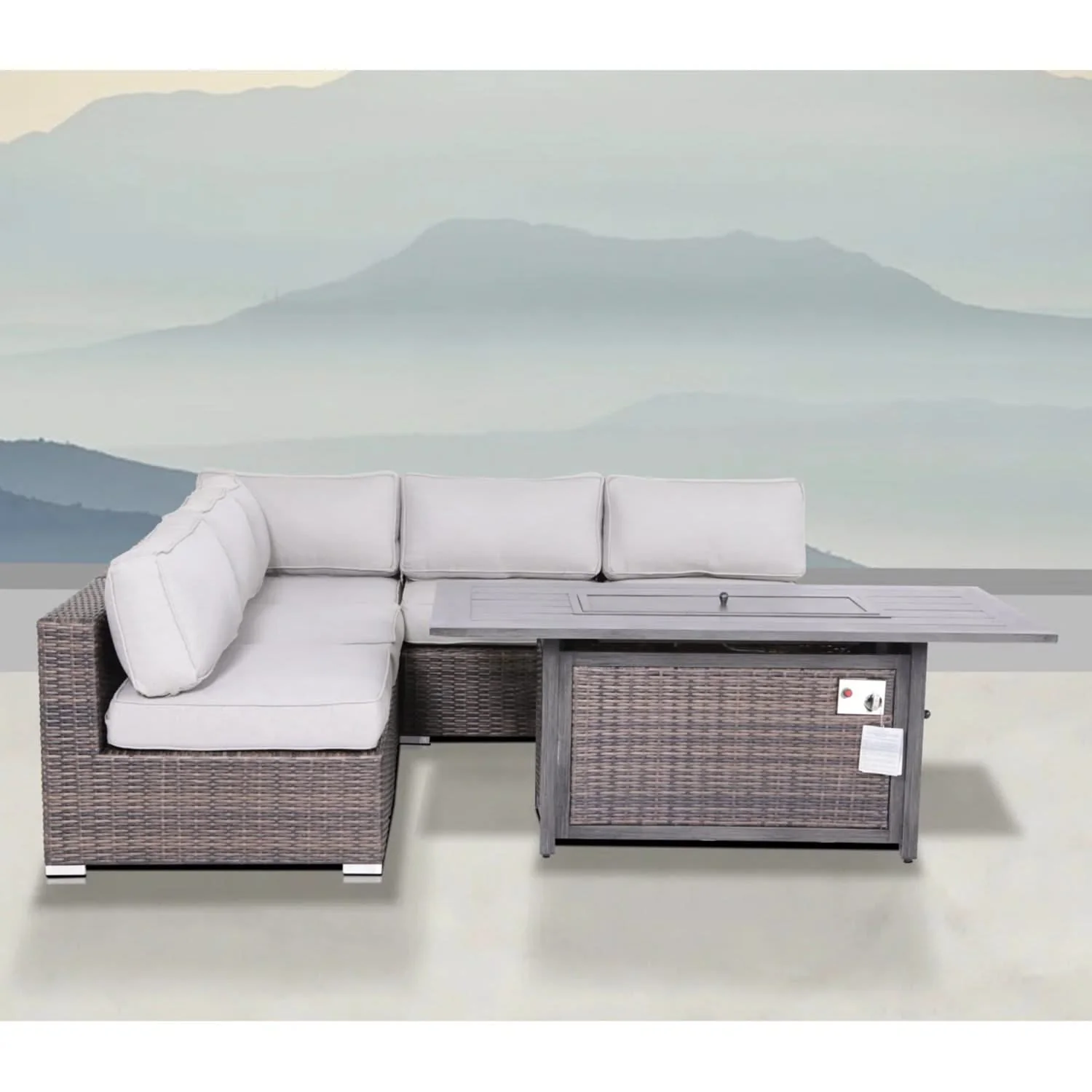 6 Piece Sectional Sofa Set With Cushions - Brown - Image 3