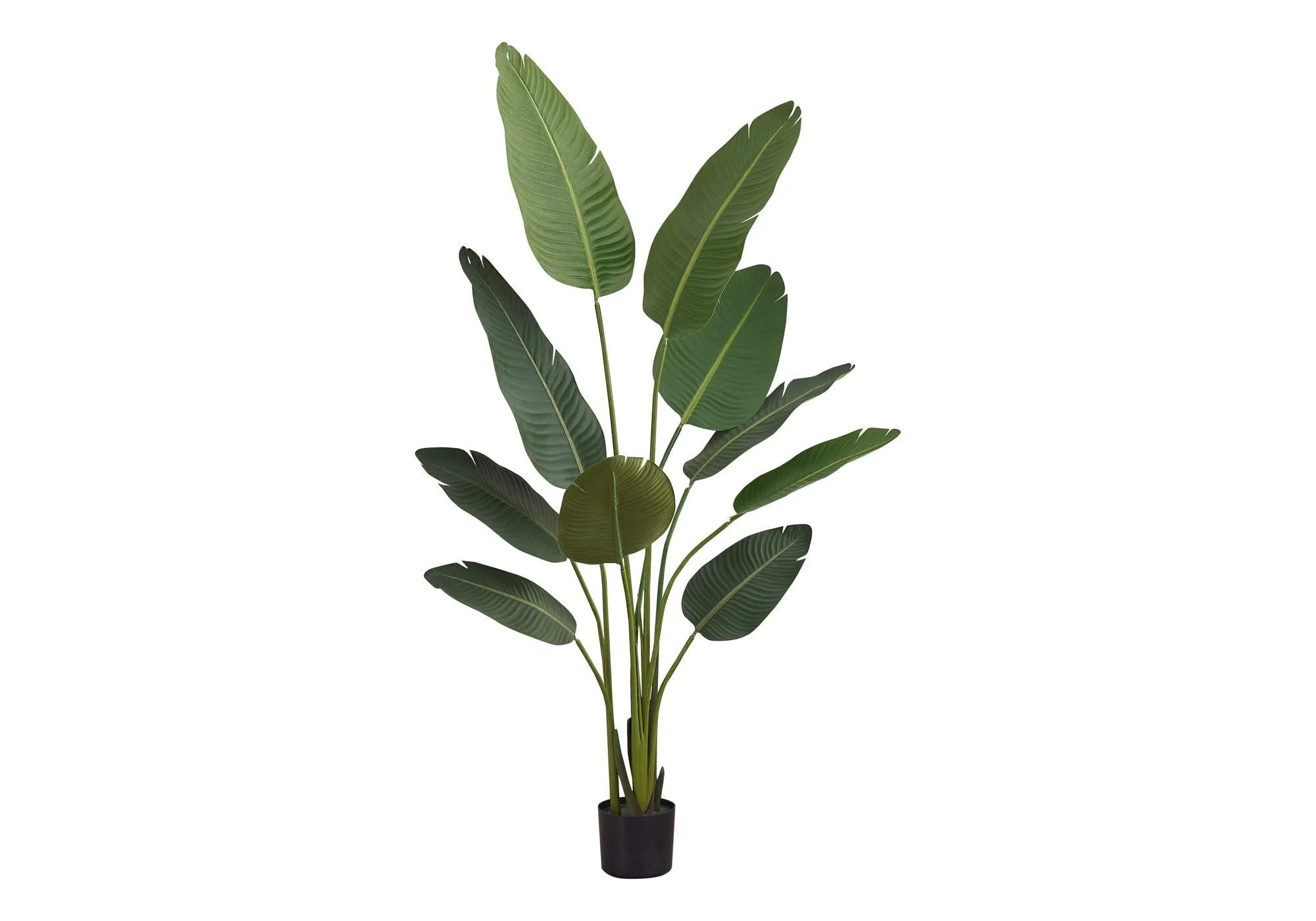 60" Tall, Artificial Plant, Bird Of Paradise Tree, Indoor, Faux, Fake, Floor, Greenery, Potted, Decorative - Green / Black - Image 3
