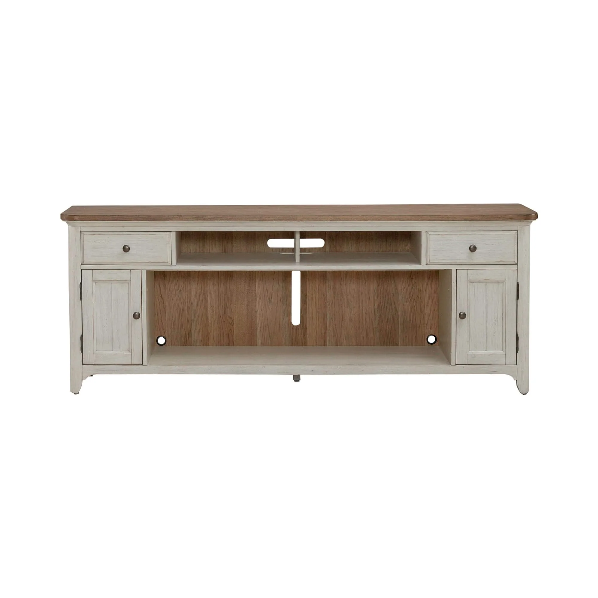 Fireplace TV Consoles - 79" Fireplace TV Console - Medium Brown - Image 4