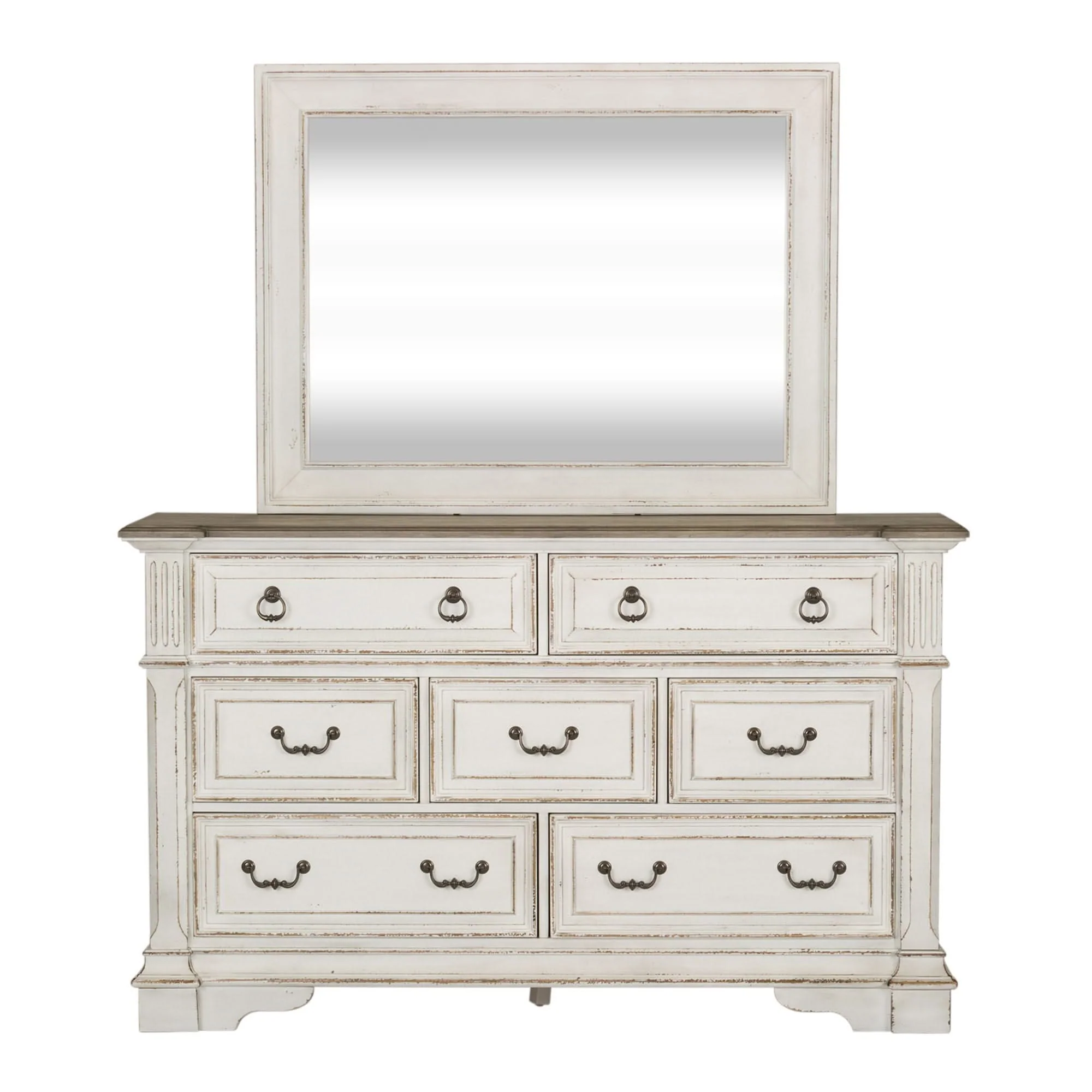 Abbey Park - Dresser & Mirror - Antique White - Image 2