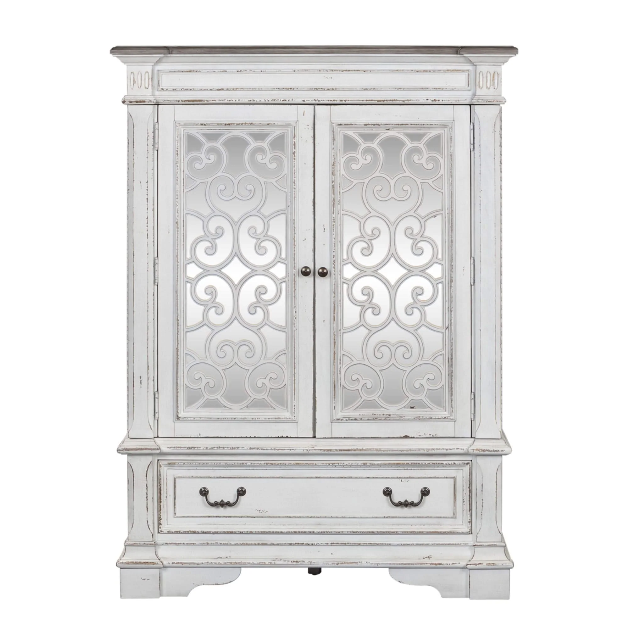 Abbey Park - Mirrored Door Chest - Antique White - Image 2