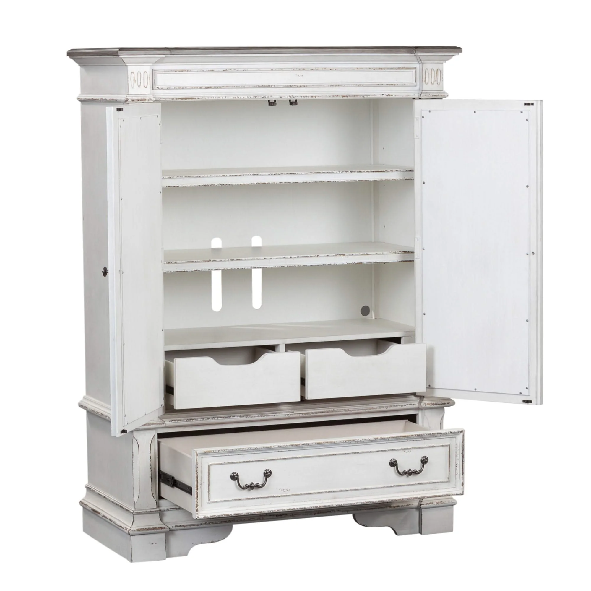 Abbey Park - Mirrored Door Chest - Antique White - Image 4
