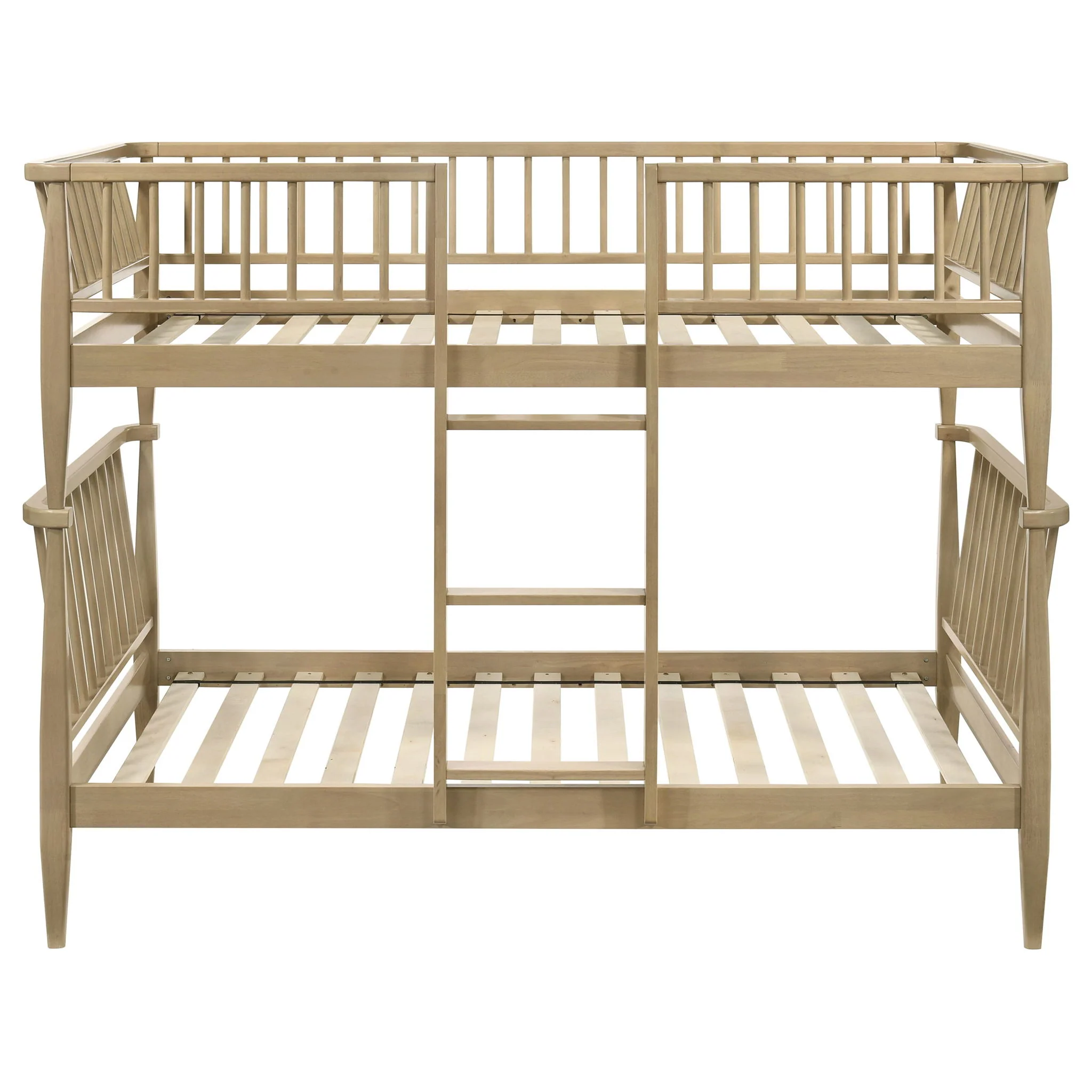 Abram Windsor Twin Over Twin Wood Bunk Bed with Ladder Almond - Image 3