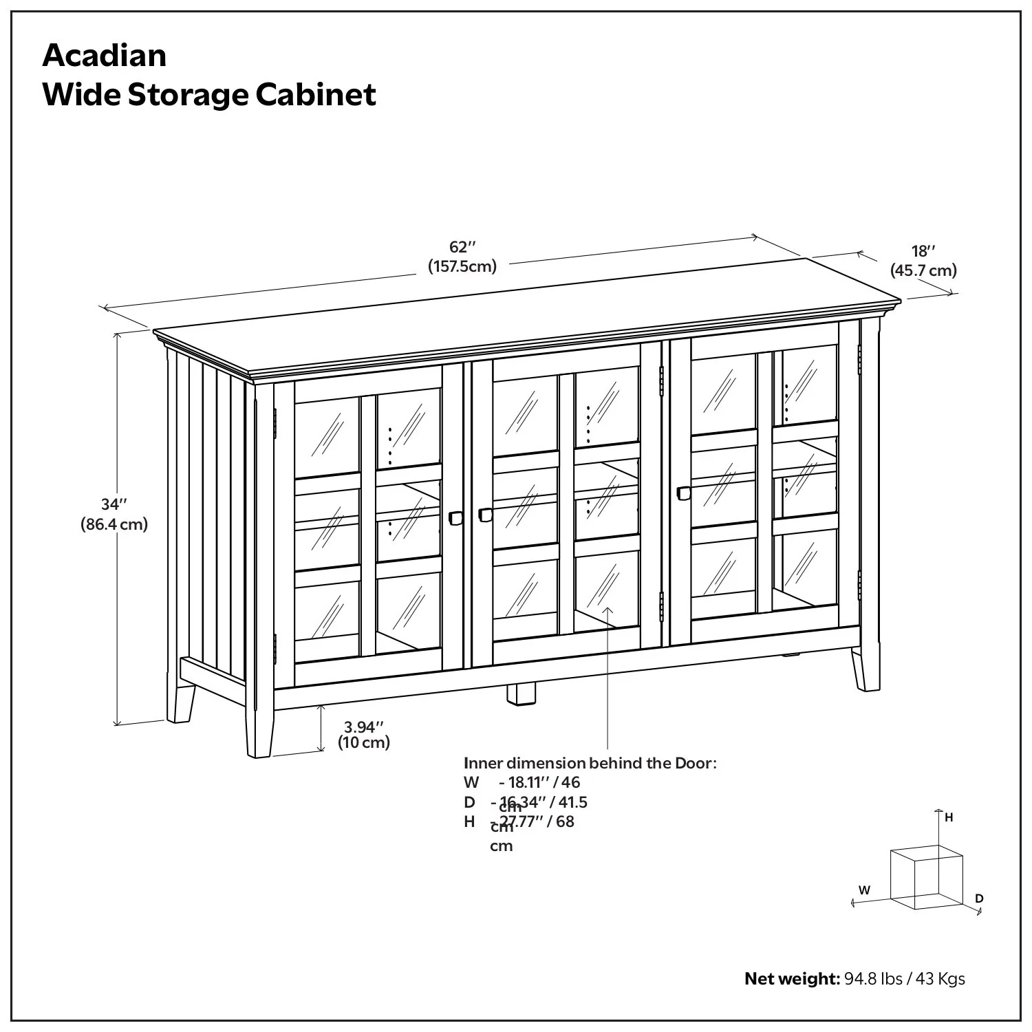 Acadian - Wide Storage Cabinet Handcrafted - Image 11