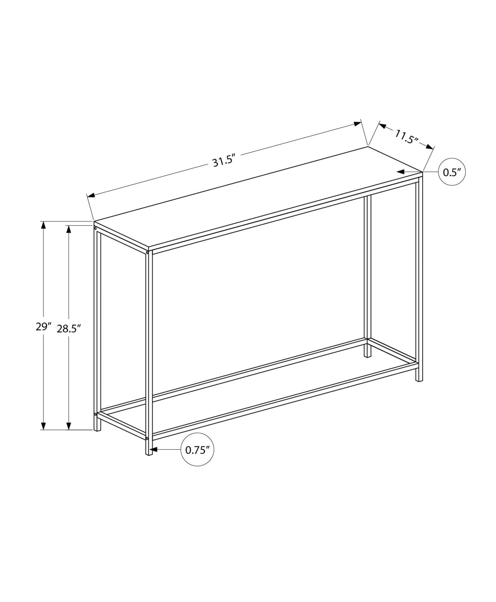 Accent Console Table For Entryway, Stable Support, Contemporary & Modern - Image 6