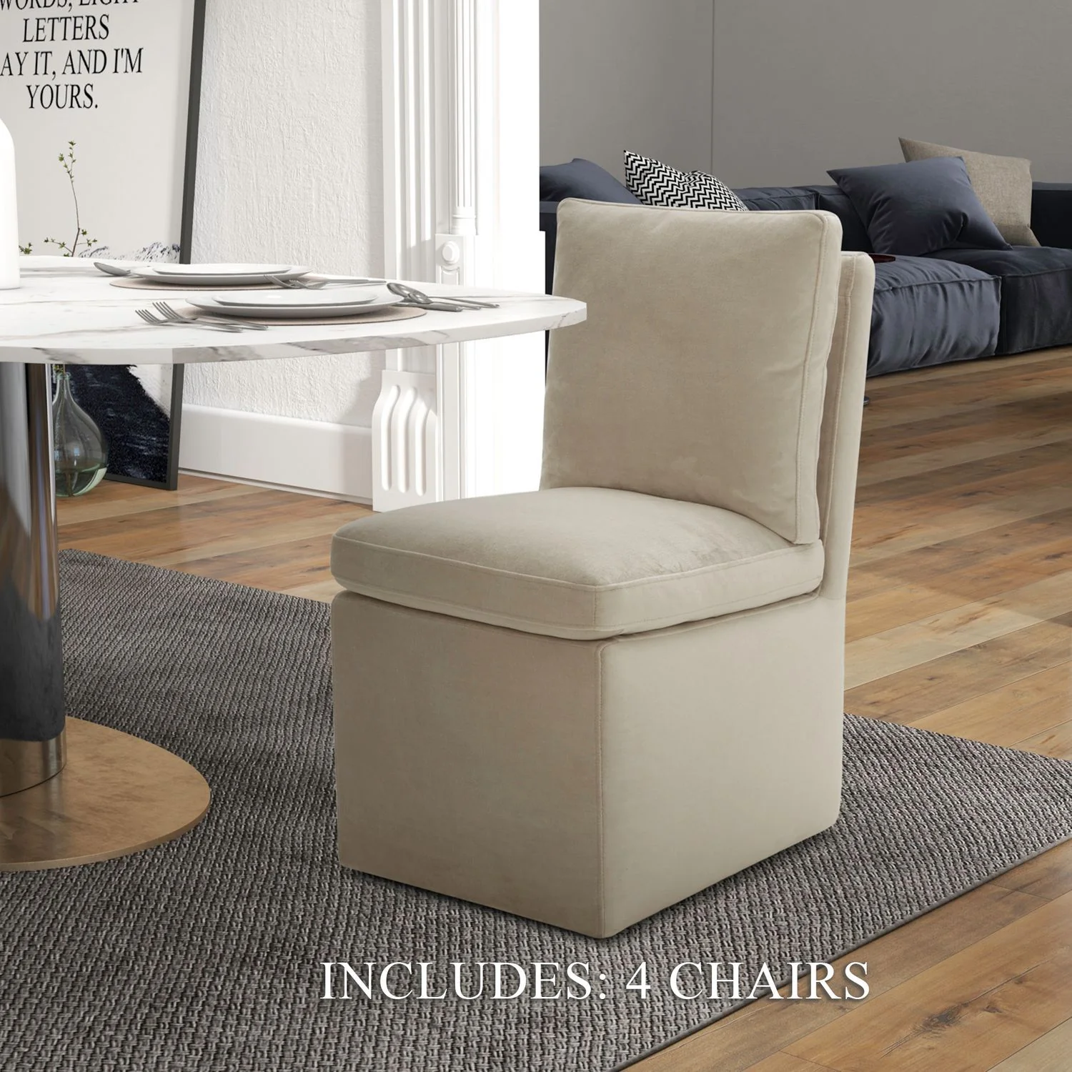 Accent Dining - Accent Dining Chair With Casters - Image 2