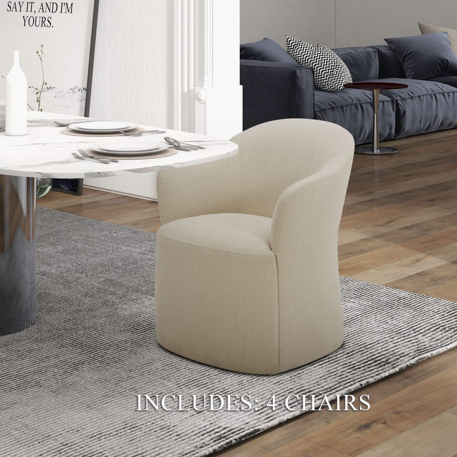 Accent Dining - Dining Chairs With Casters (Set of 4) - Image 2