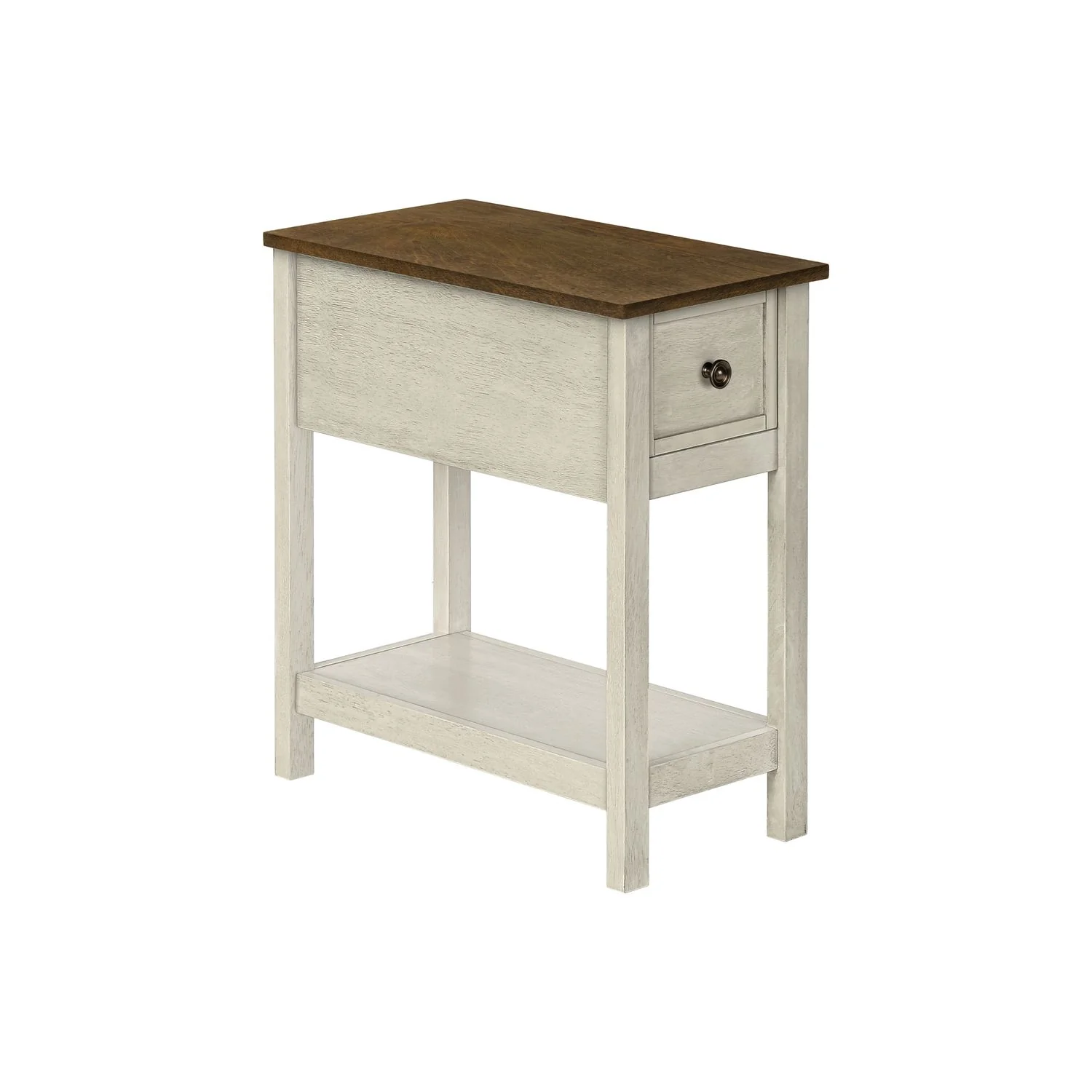 Accent End Table, 2 Tier, Narrow, Lamp, Storage Drawer, Charming Design - Image 4