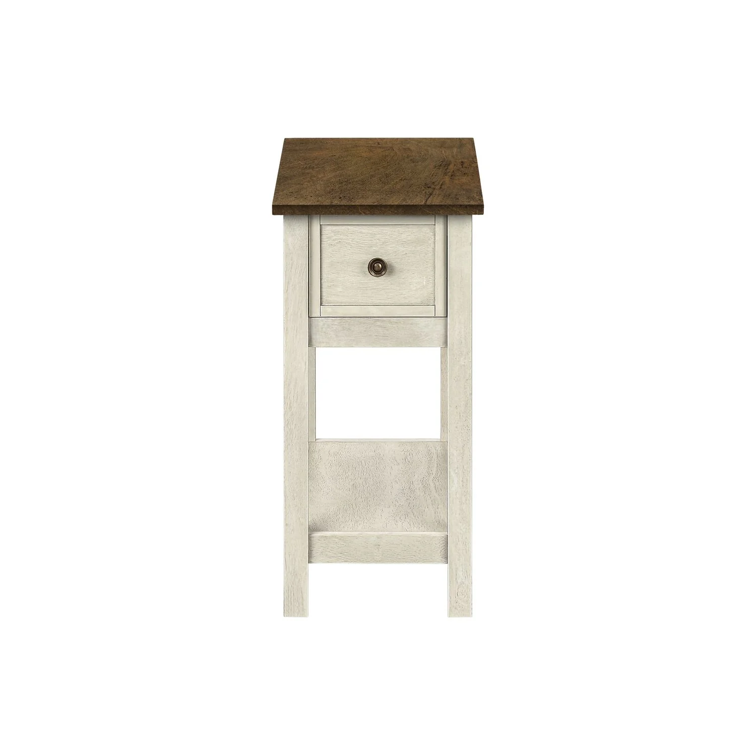 Accent End Table, 2 Tier, Narrow, Lamp, Storage Drawer, Charming Design - Image 8