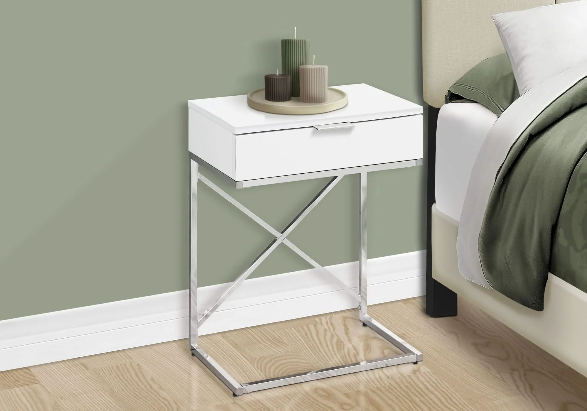 Accent Side Table, Storage Drawer, Spacious Tabletop, Contemporary & Modern - Image 6