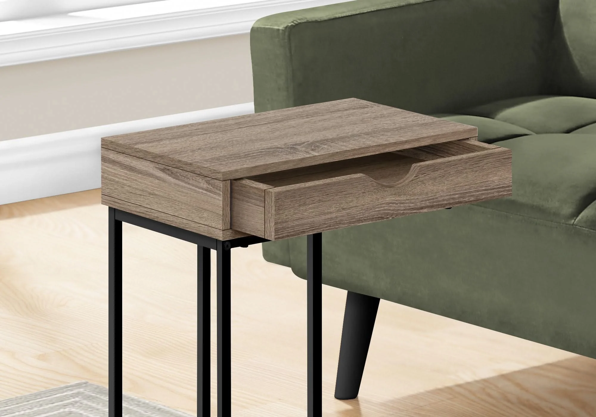 Accent Table, C - Shaped Contemporary & Modern Versatile Design - Image 8