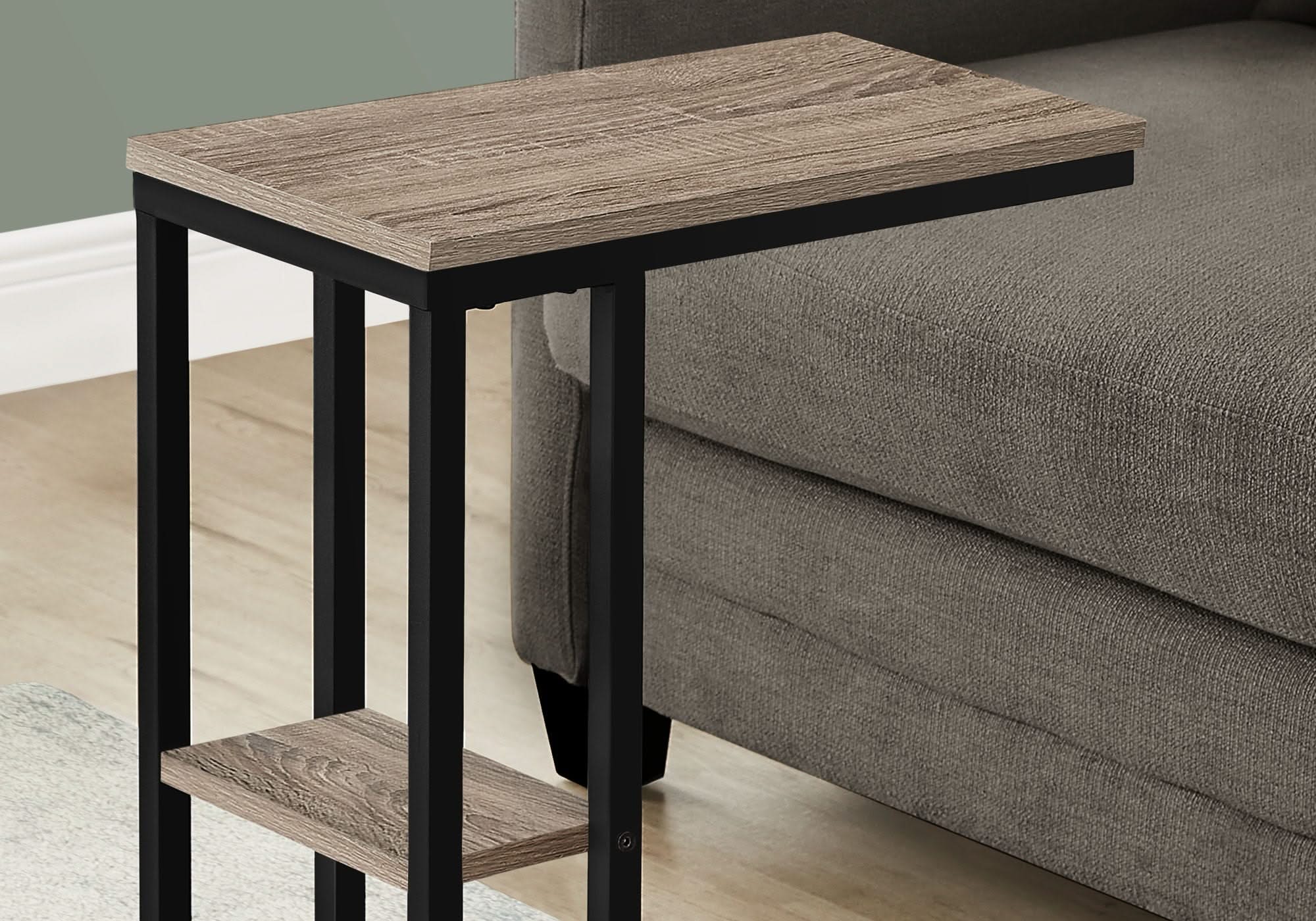 Accent Table, C - Shaped, Marble Look Contemporary & Modern Convenient Design - Image 7