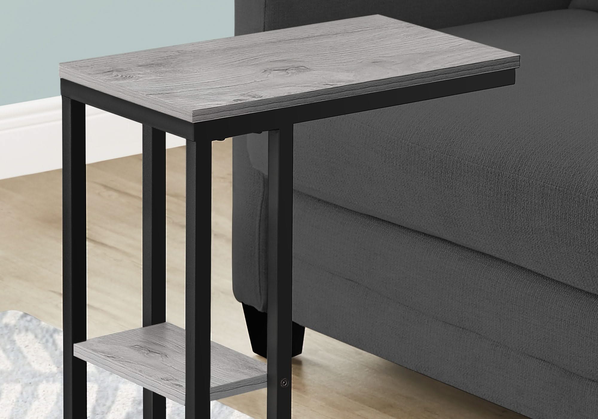 Accent Table, C - Shaped, Marble Look Contemporary & Modern Convenient Design - Image 8