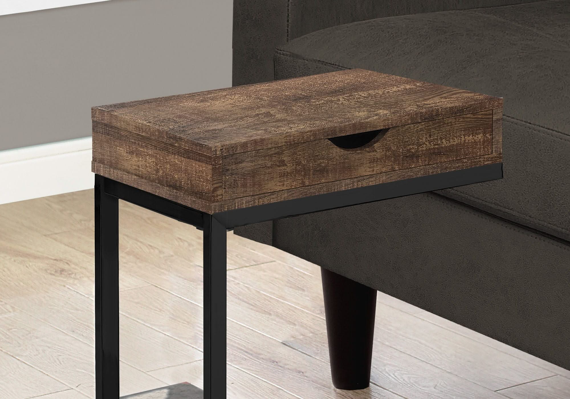Accent Table, C - Shaped, Modern - Brown - Image 2