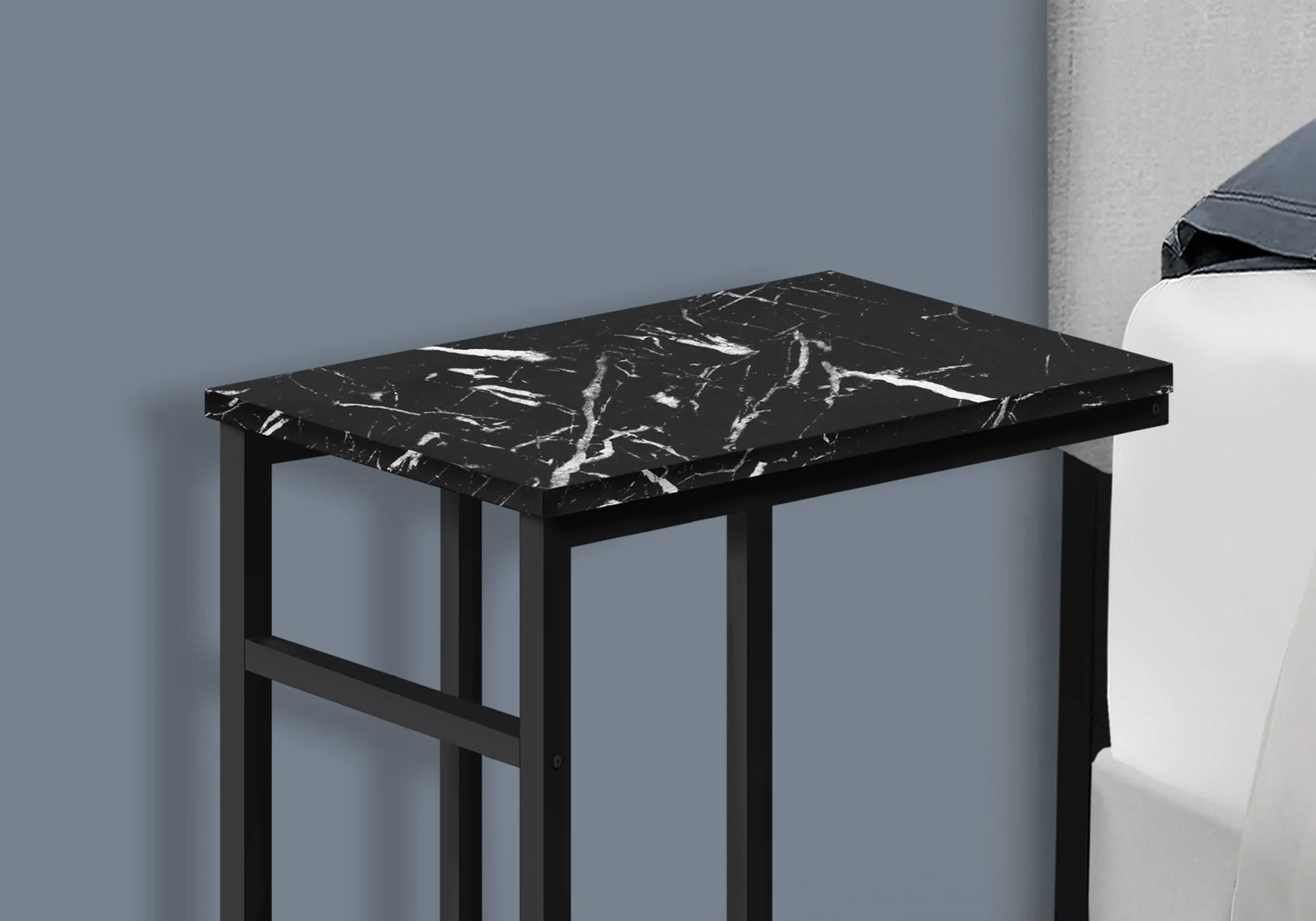 Accent Table, C - Shaped, Modern Design - Black - Image 3