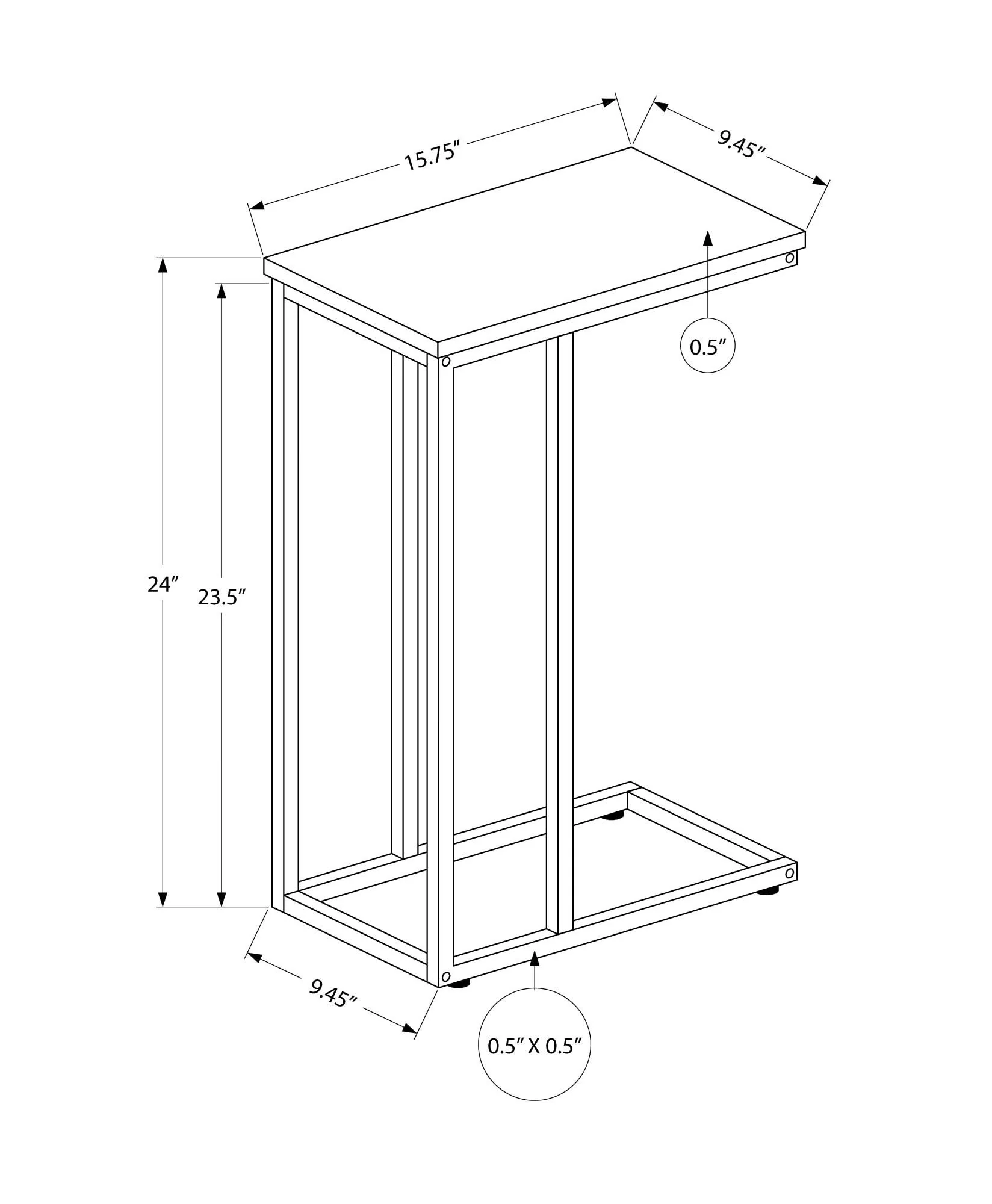 Accent Table, C - Shaped, Space-Saving Functionality - Image 21