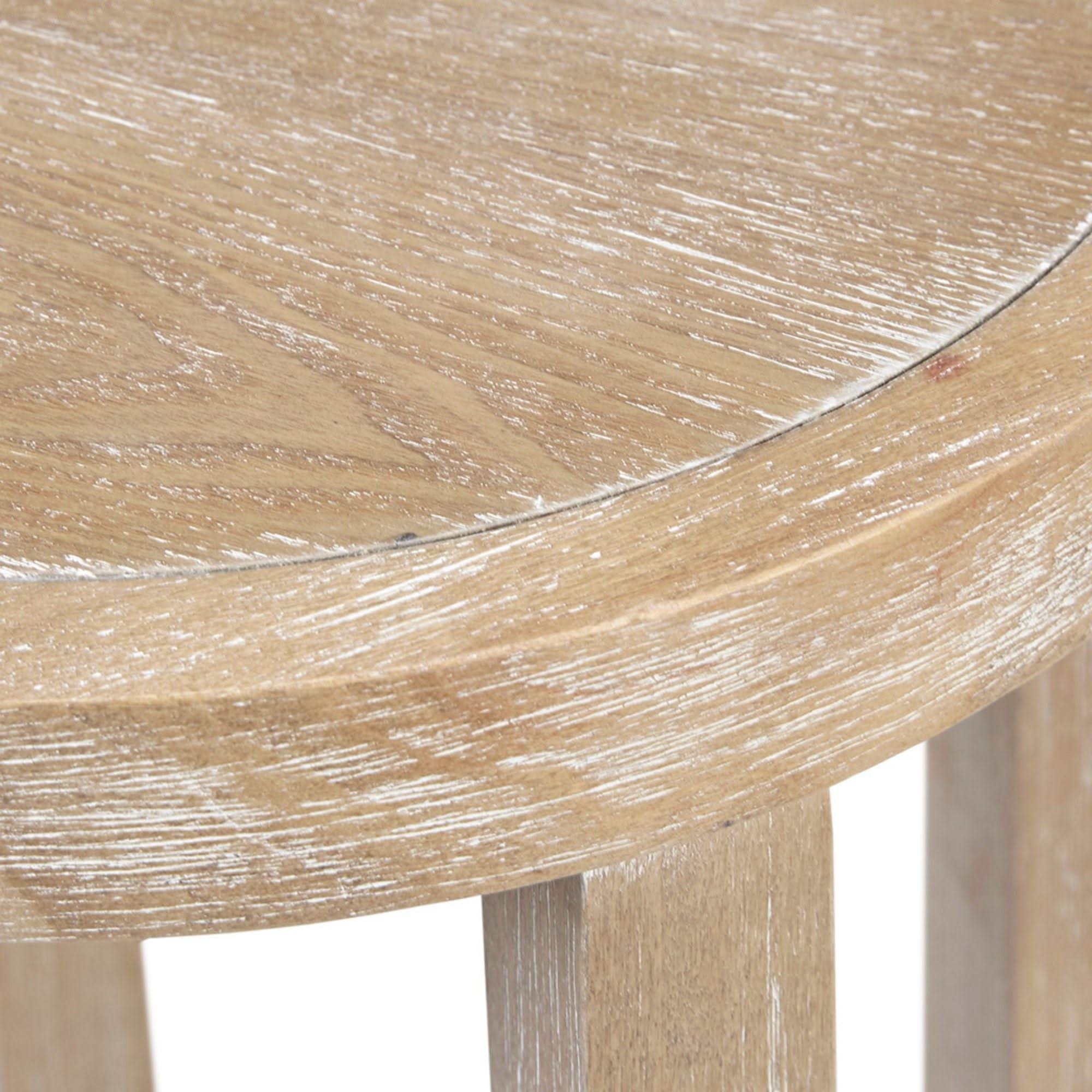 Accent Table Round Rustic Ash Veneer Reclaimed Wheat - Natural - Image 4