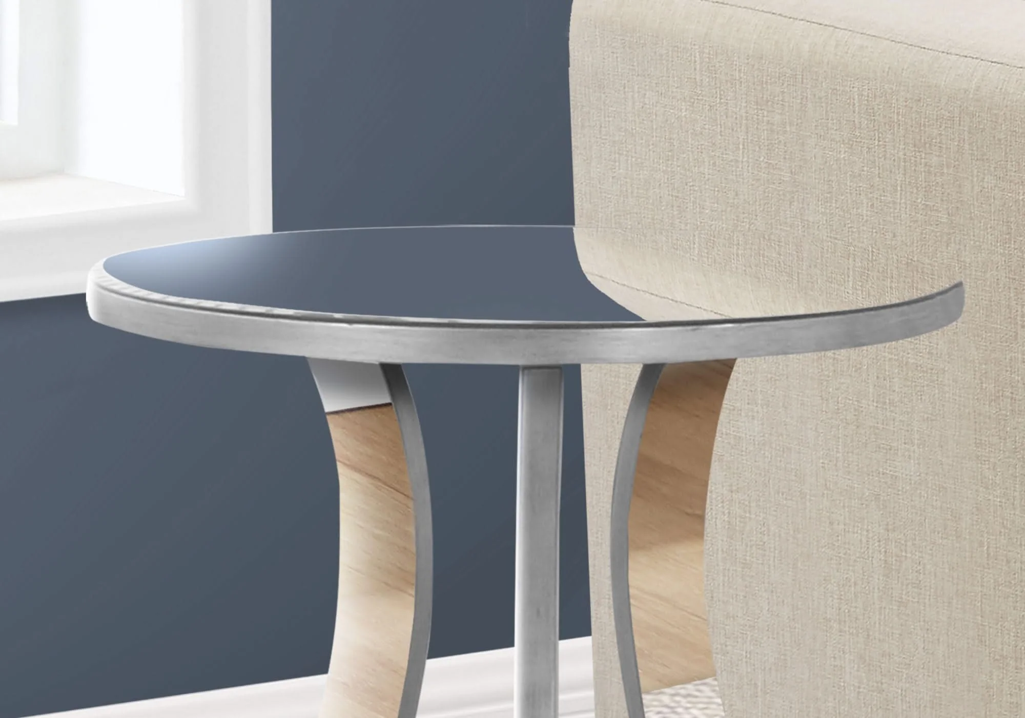 Accent Table, Side Mirror, Transitional - Silver - Image 4