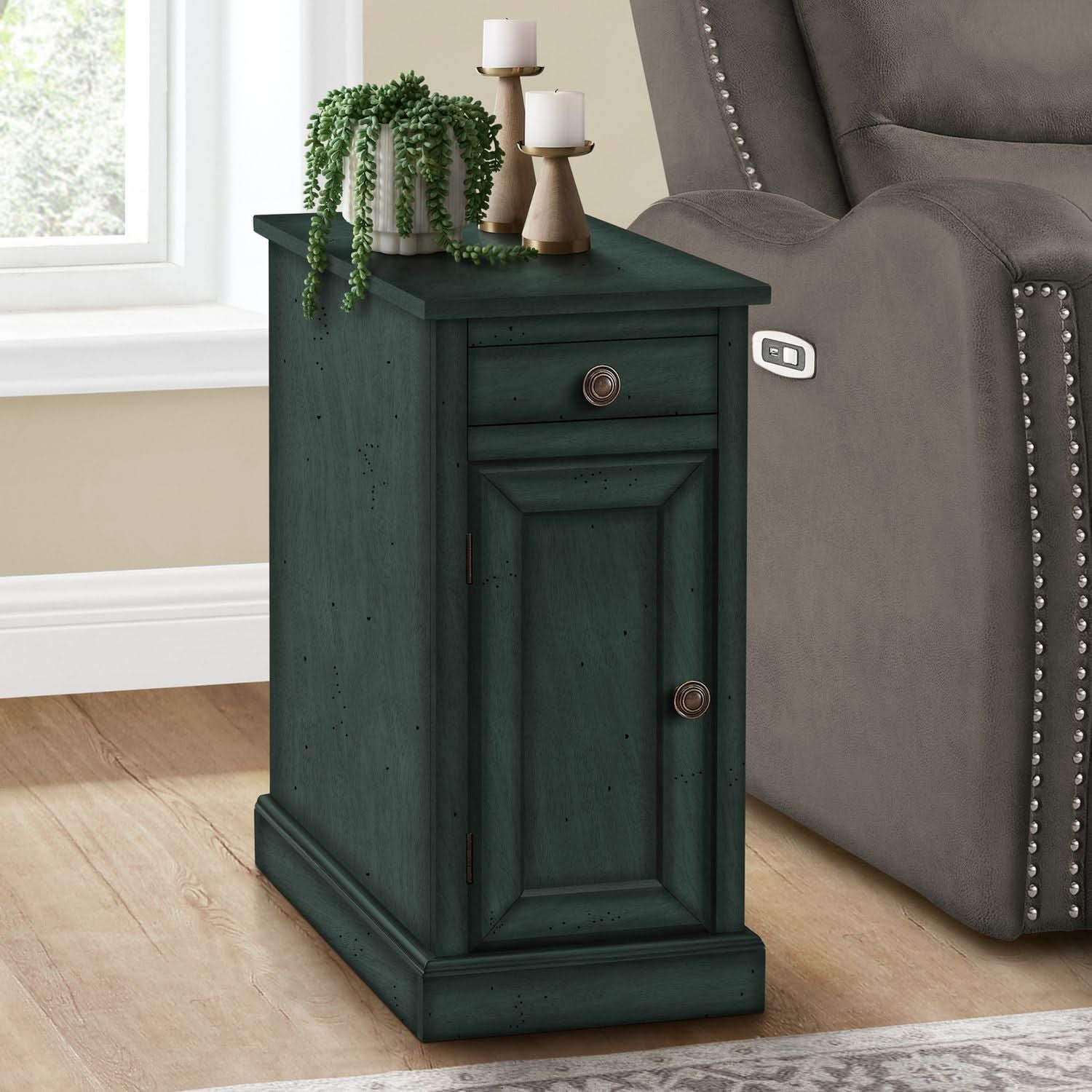 Accent Table With Storage Drawer For Living Room - Blue - Image 4