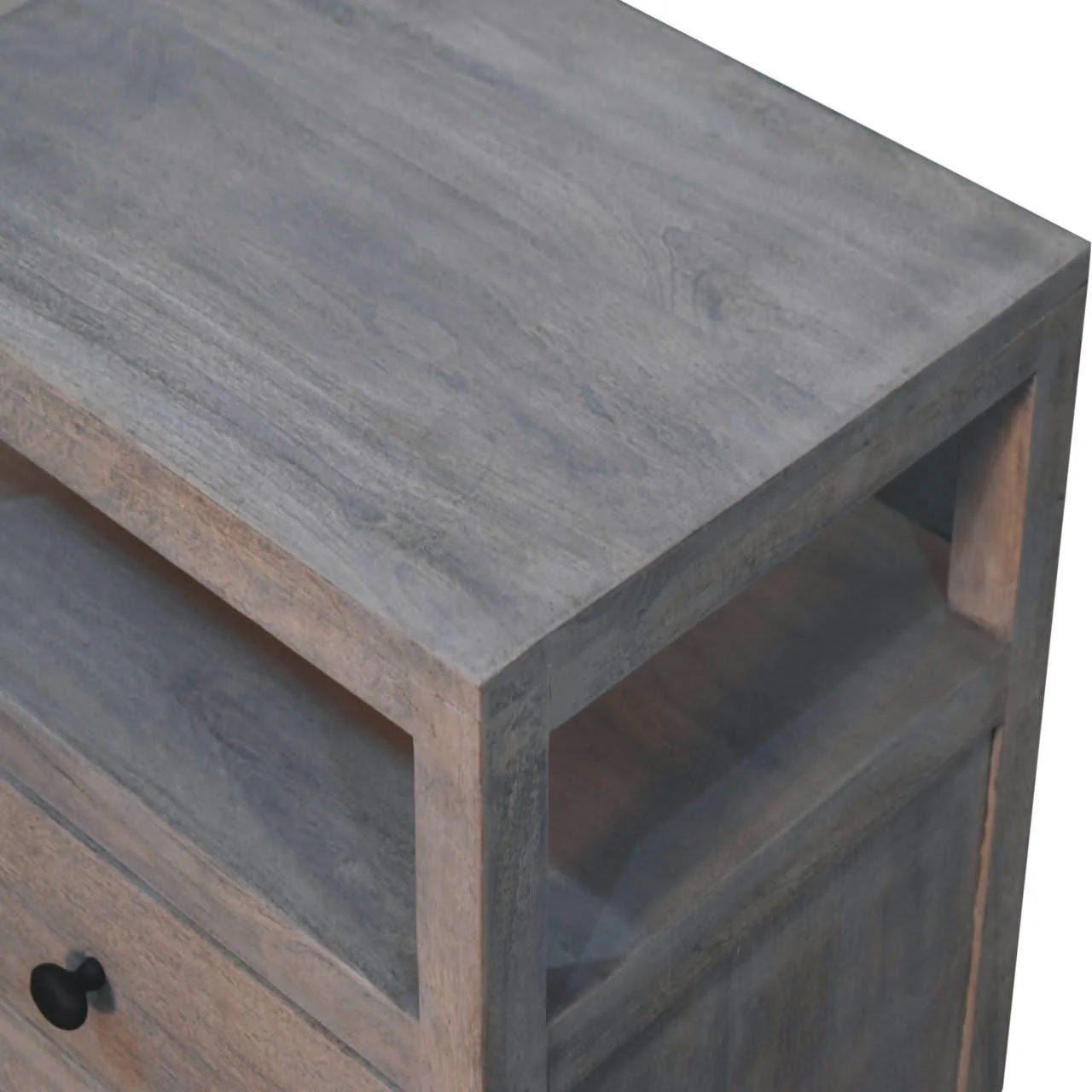 2 Drawer Open Bedside Table - Gray Ash - Image 2