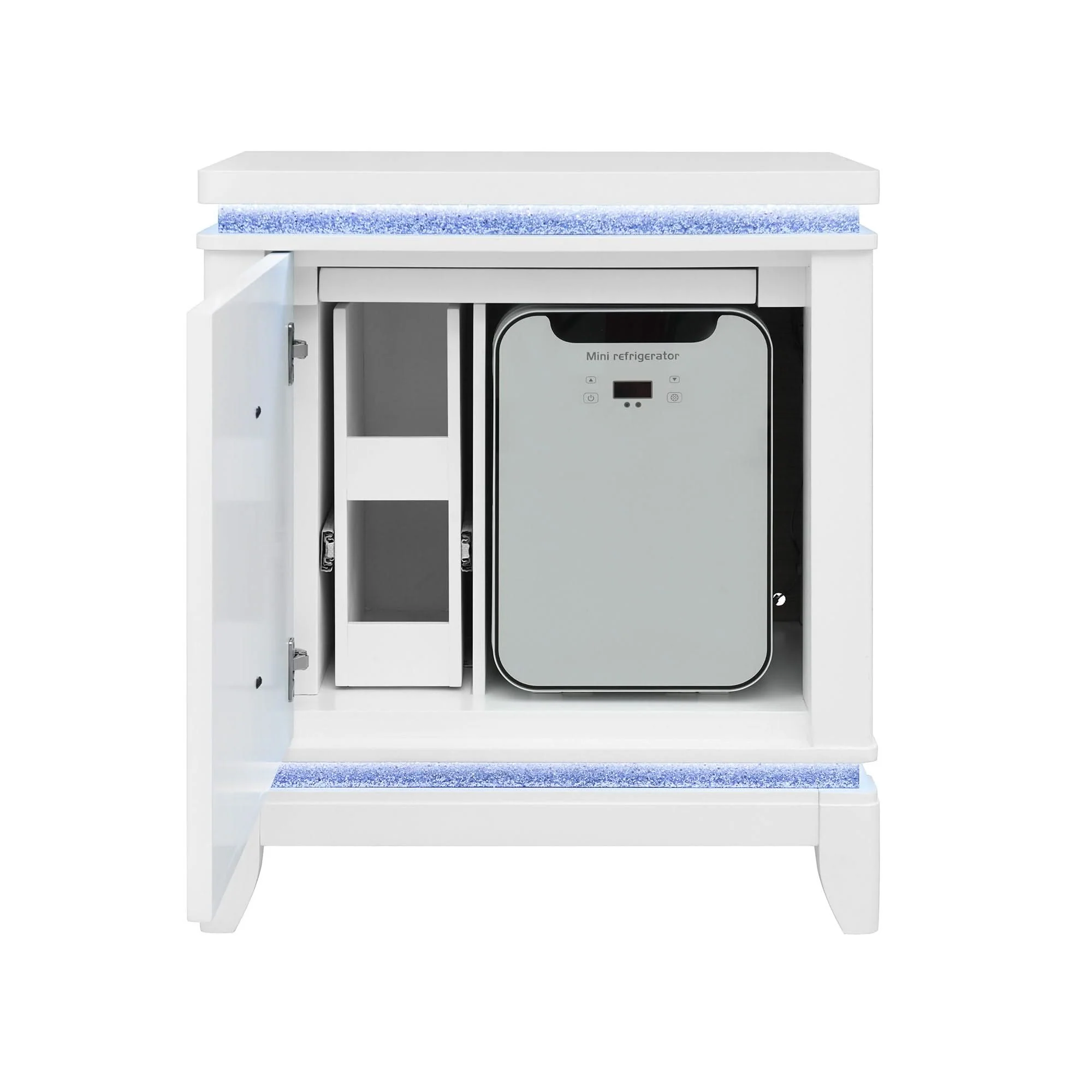Adalid - Nightstand With Cooler, USB And Speaker - White