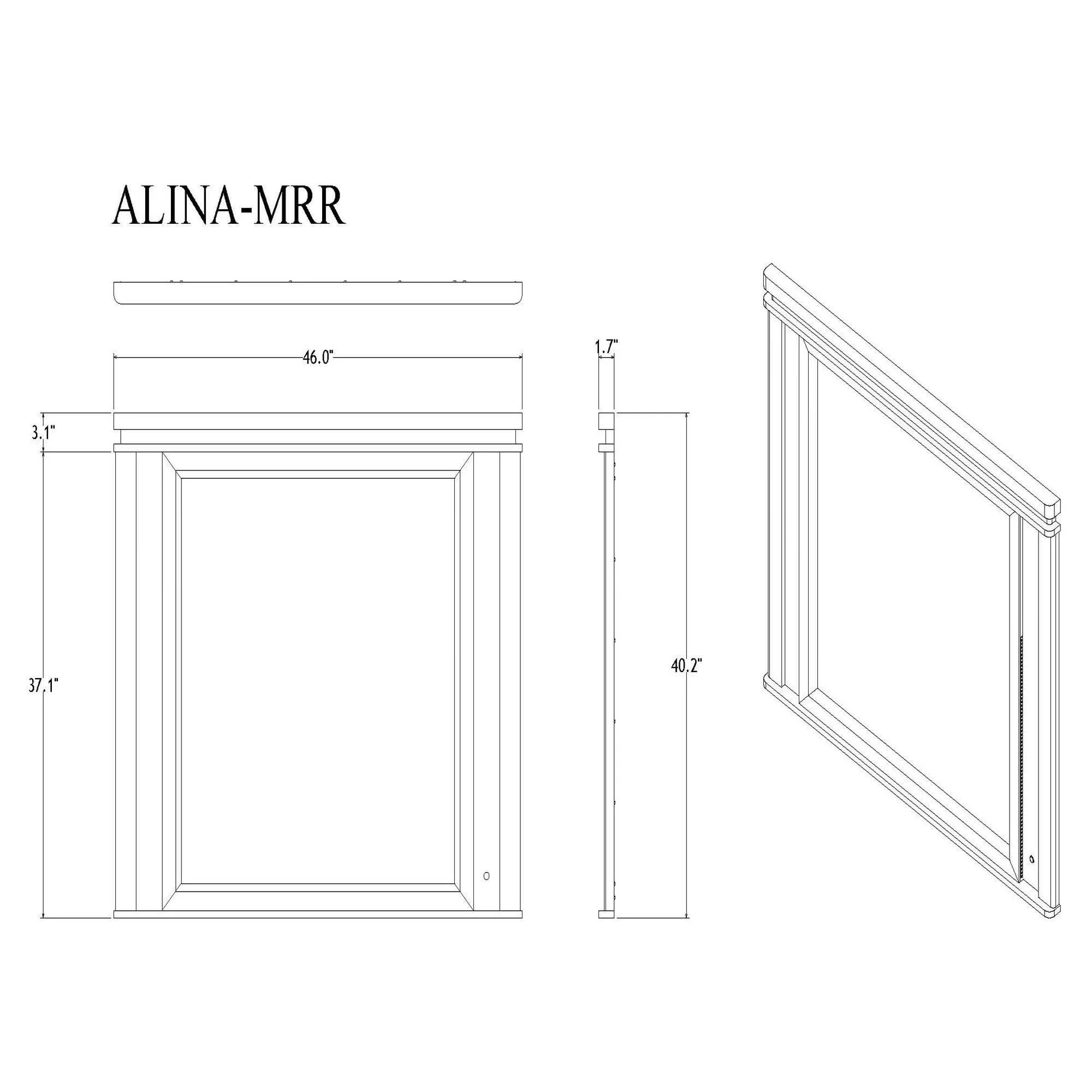 Adalid - Square Shaped Mirror With LED Lighting And Glittered Detailing - White - Image 3