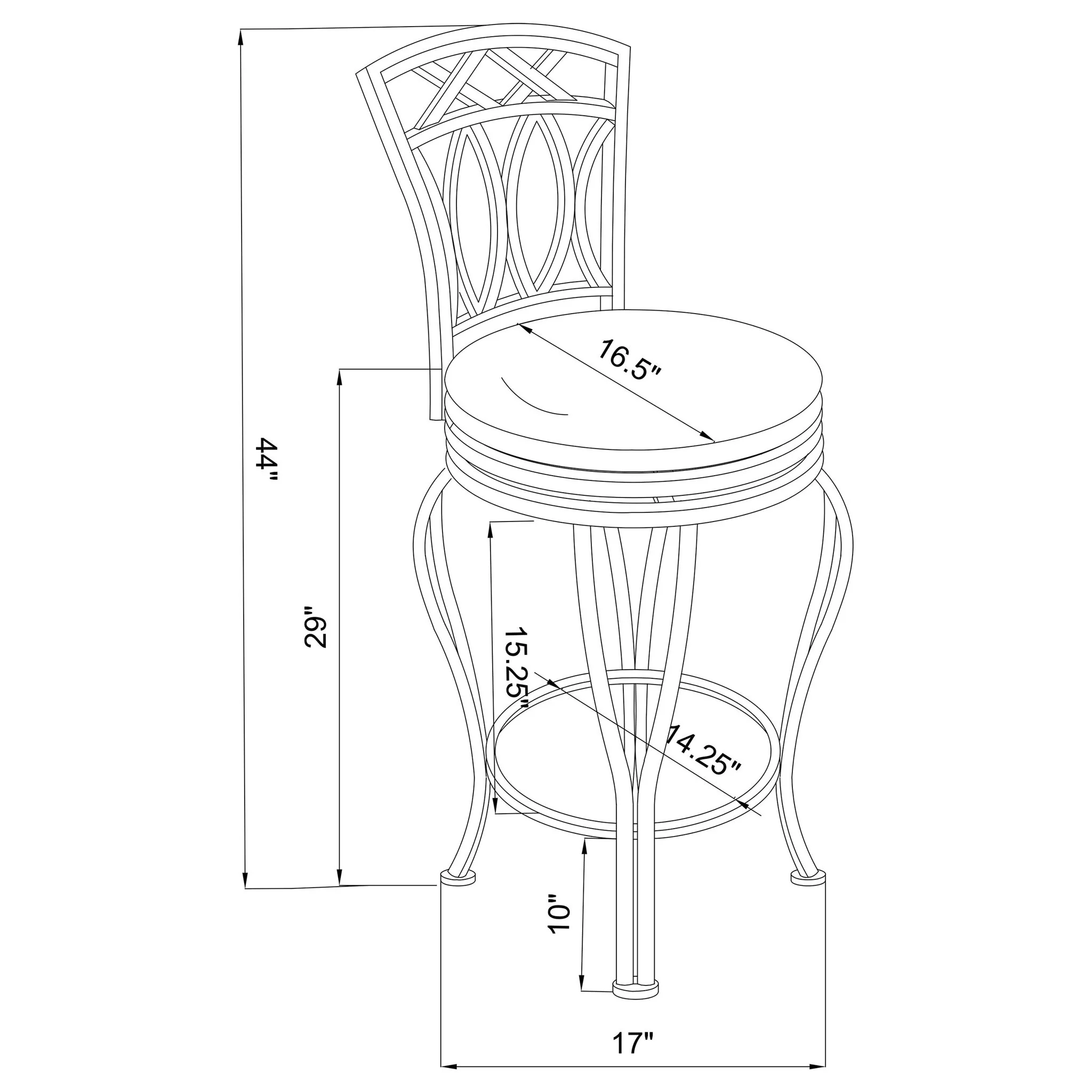 Adamsville Upholstered Swivel Bar Stool Black - Image 2