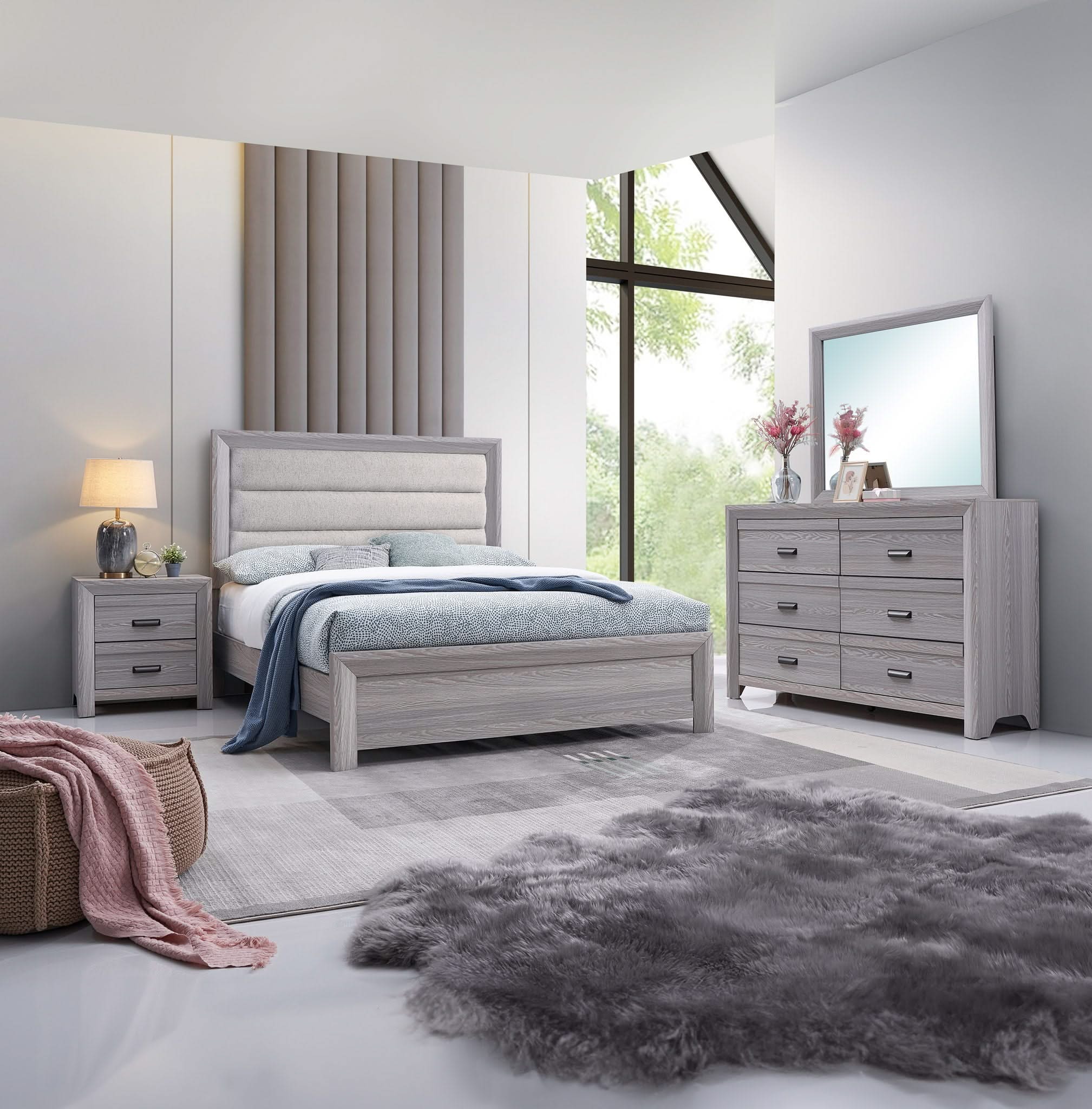 Adelaide - Upholstered Full Bed - Drift Wood - Image 3