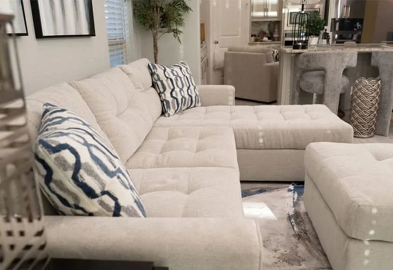 Aden Cement Cream Contemporary 3 PC Modular Sectional with Chaise - Image 3