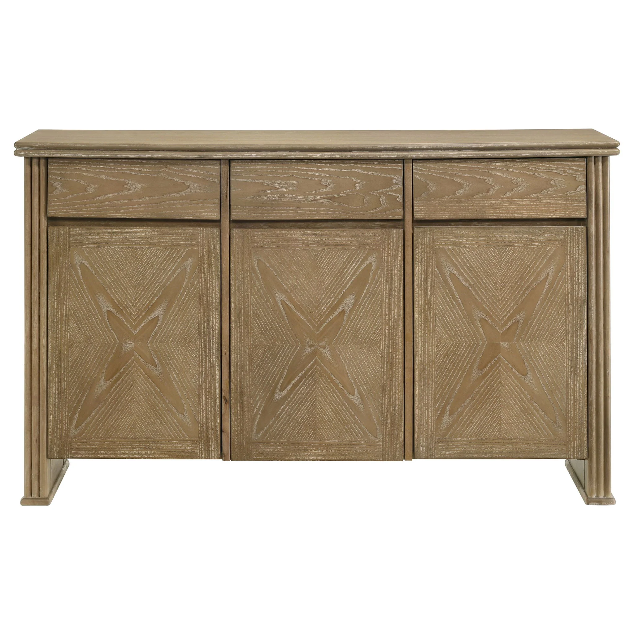 Adina 3-door 59-inch Sideboard Server Distressed Light Brown - Image 3