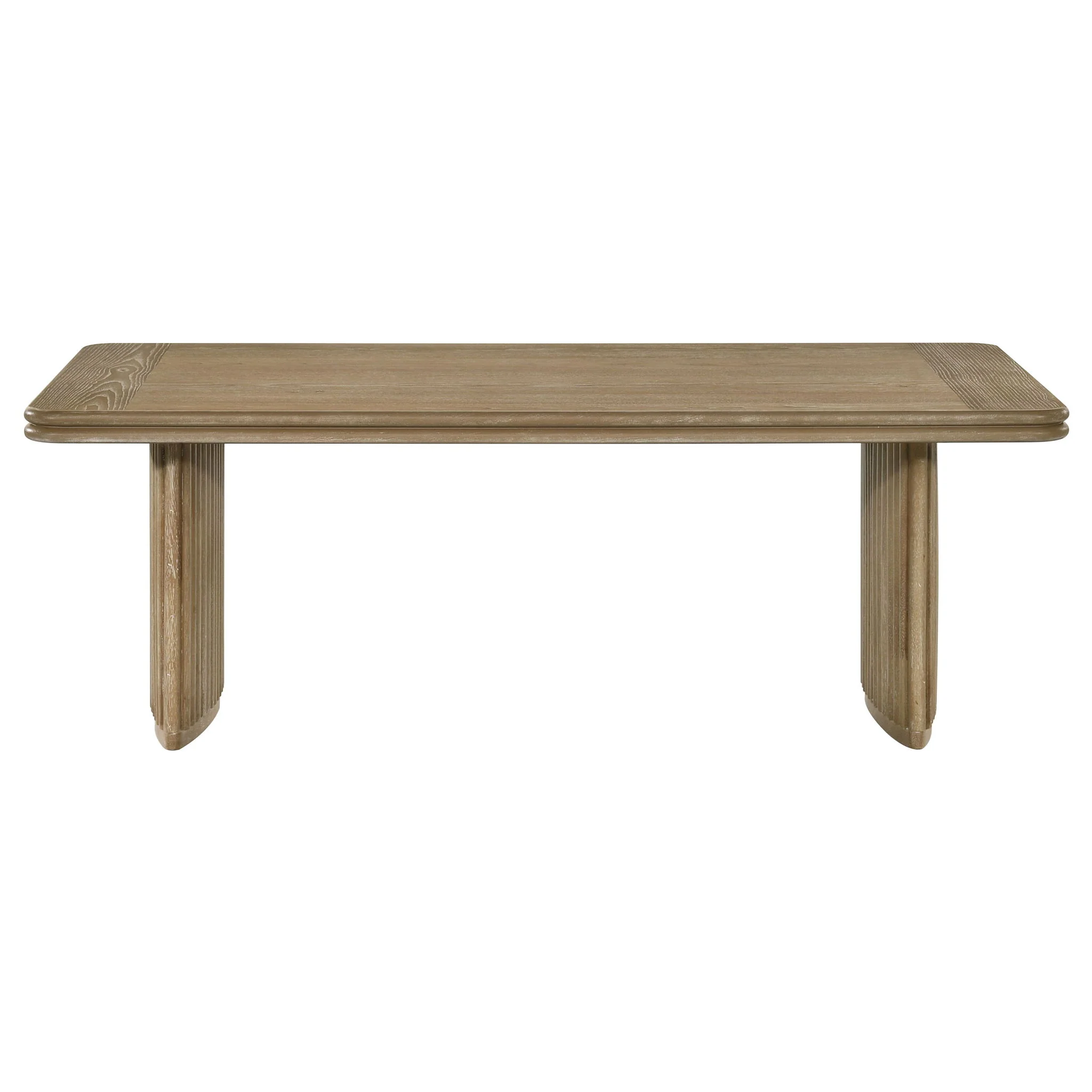 Adina Rectangular Wood Coffee Table Distressed Light Brown - Image 4