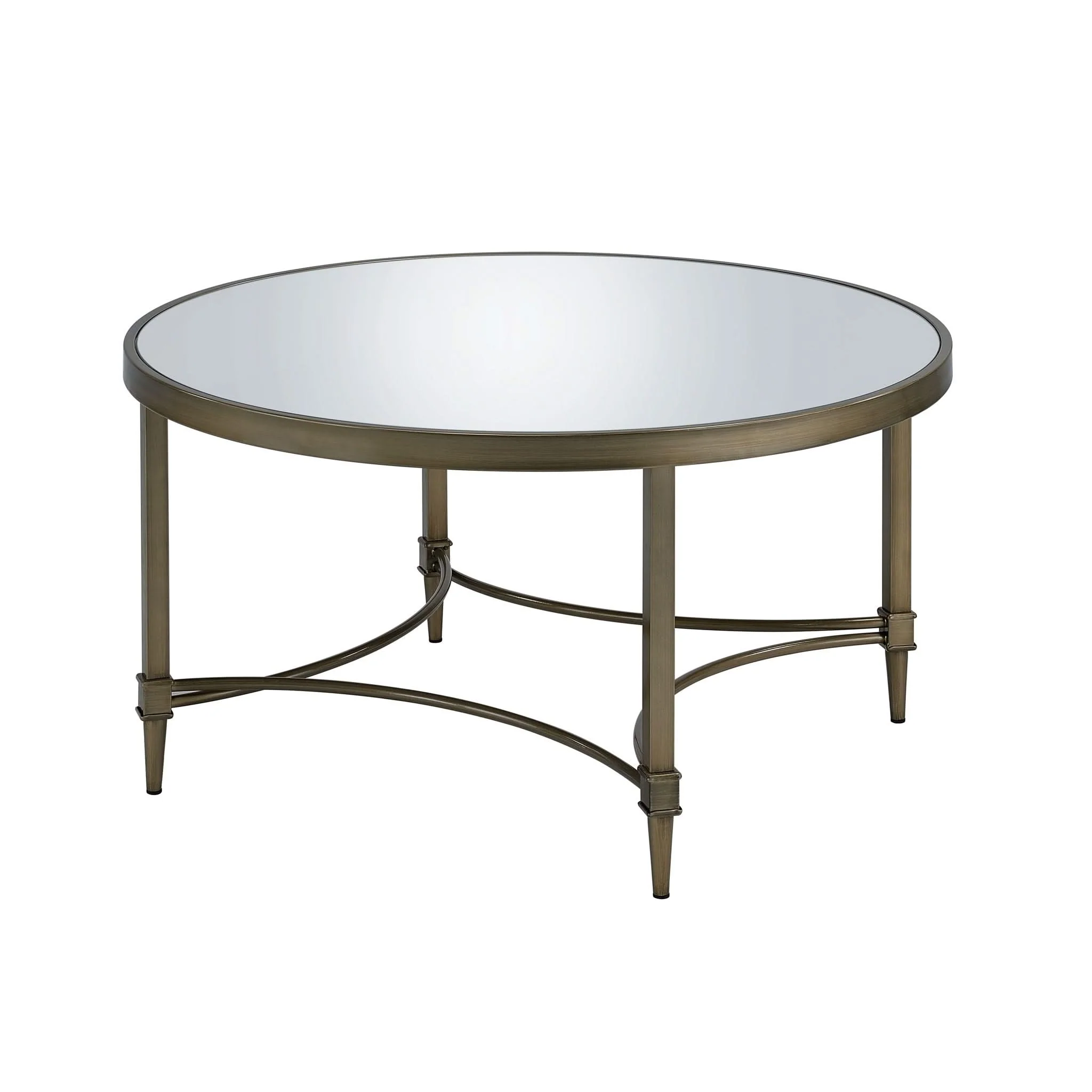 Aditya - Mirrored Antique Brass Coffee Table - Antique Brass - Image 3