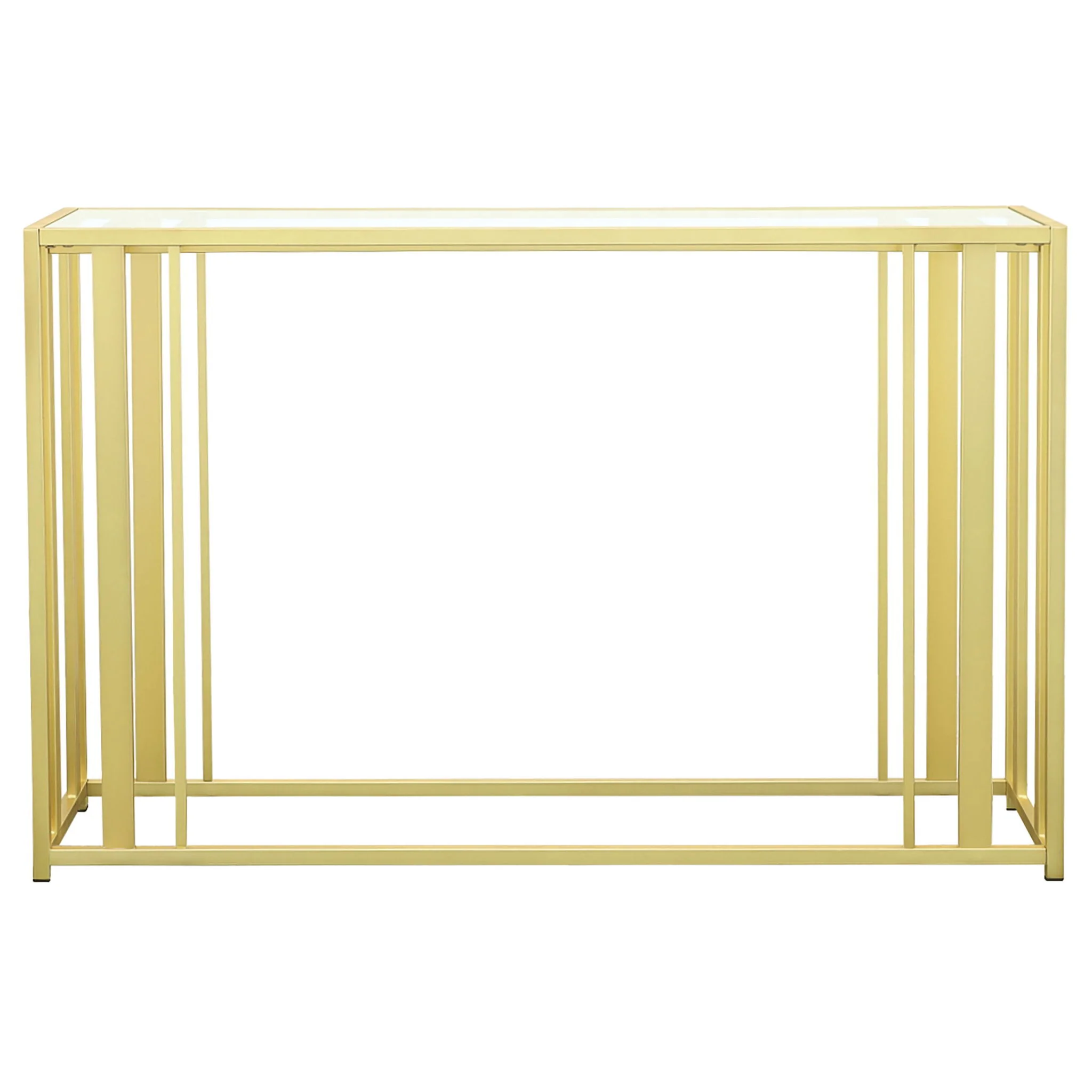 Adri Glass Top Entryway Console Table Matte Brass - Image 3