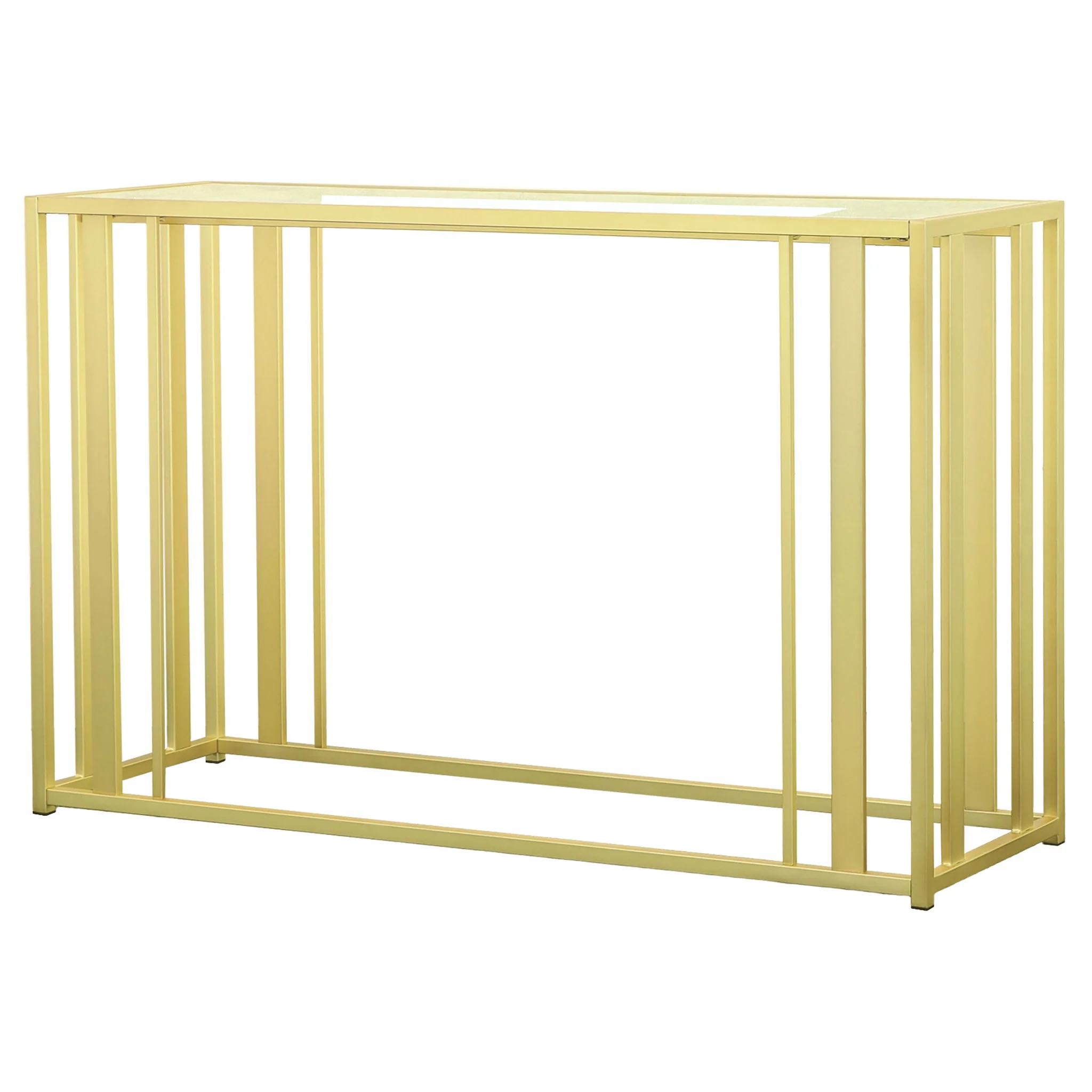 Adri Glass Top Entryway Console Table Matte Brass - Image 4