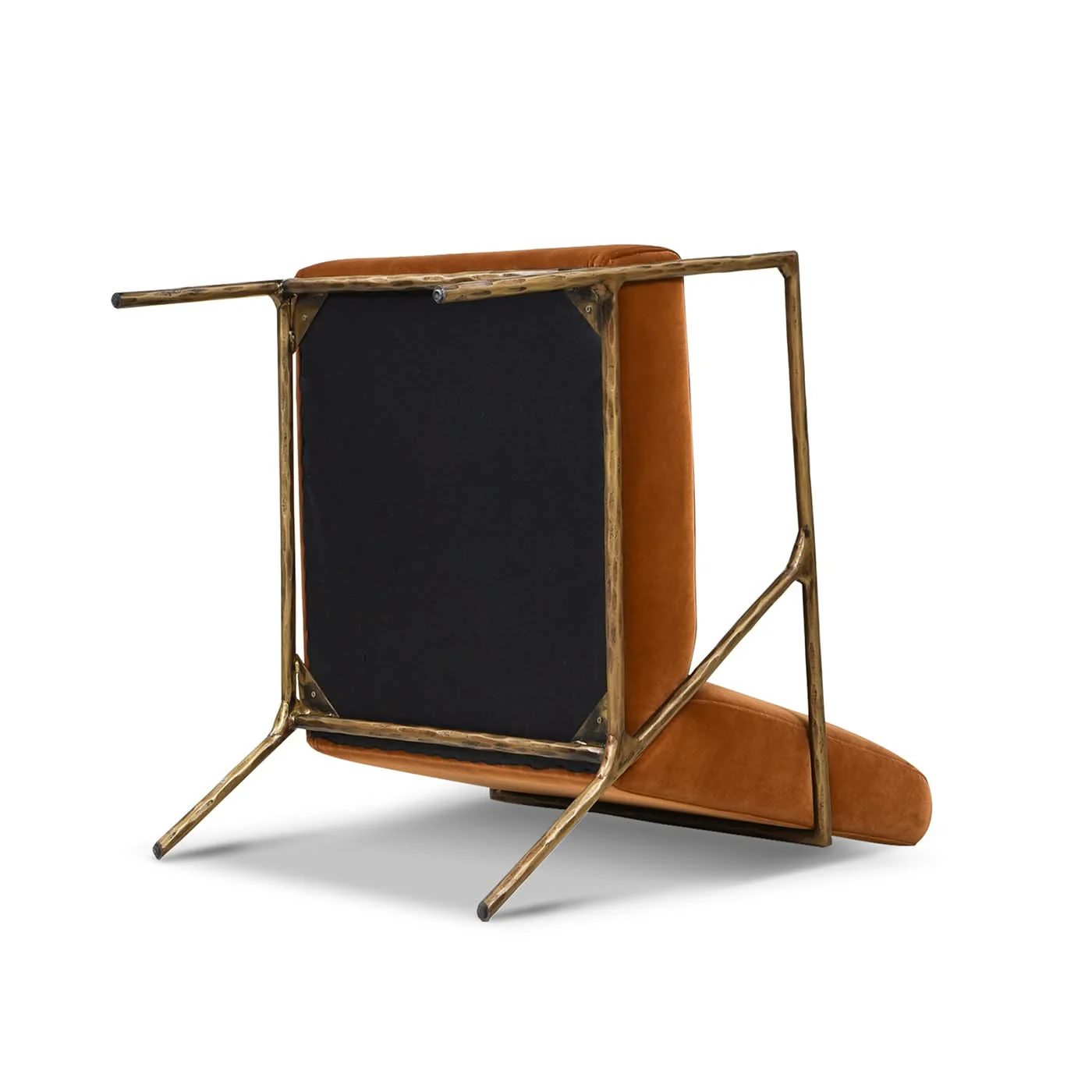 Aerin - Hammered Brass Upholstered Accent Arm Chair - Image 6
