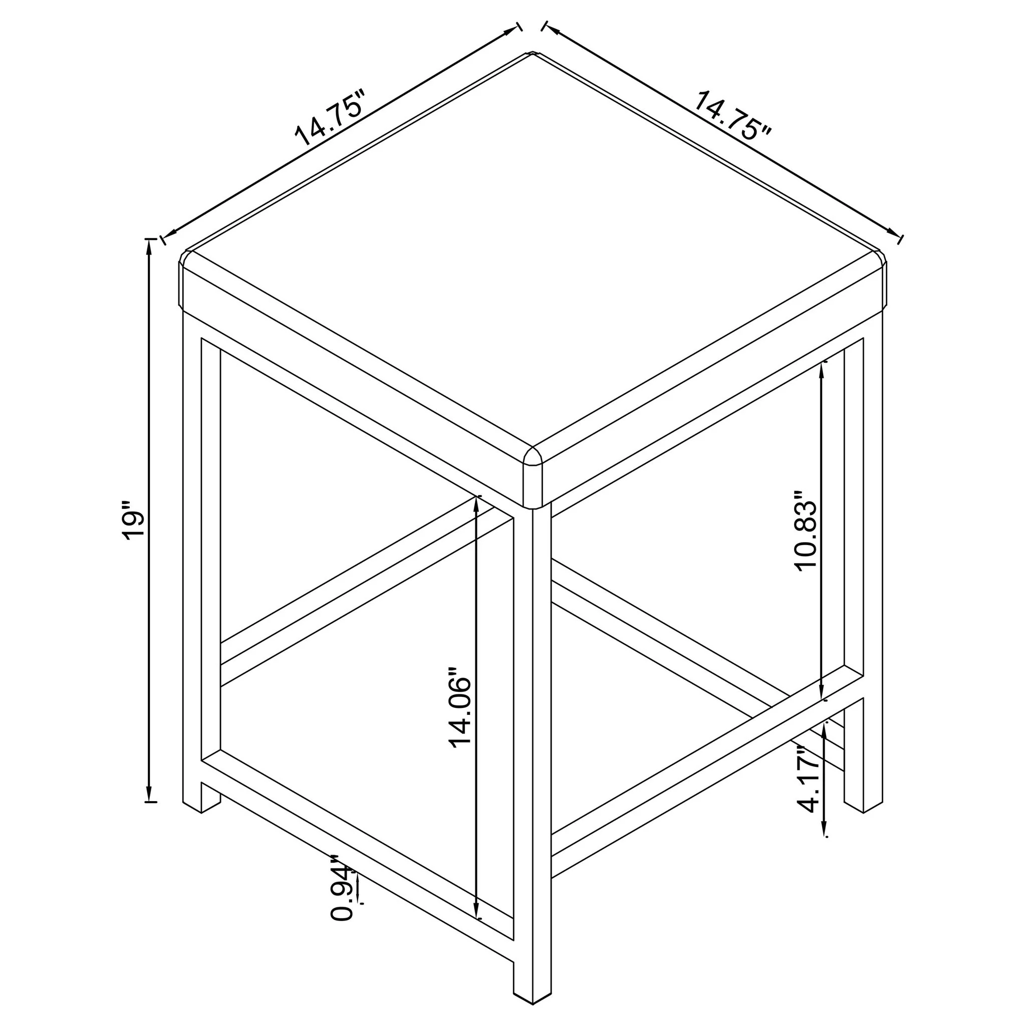 Afshan Upholstered Square Padded Vanity Stool Chrome - Image 4