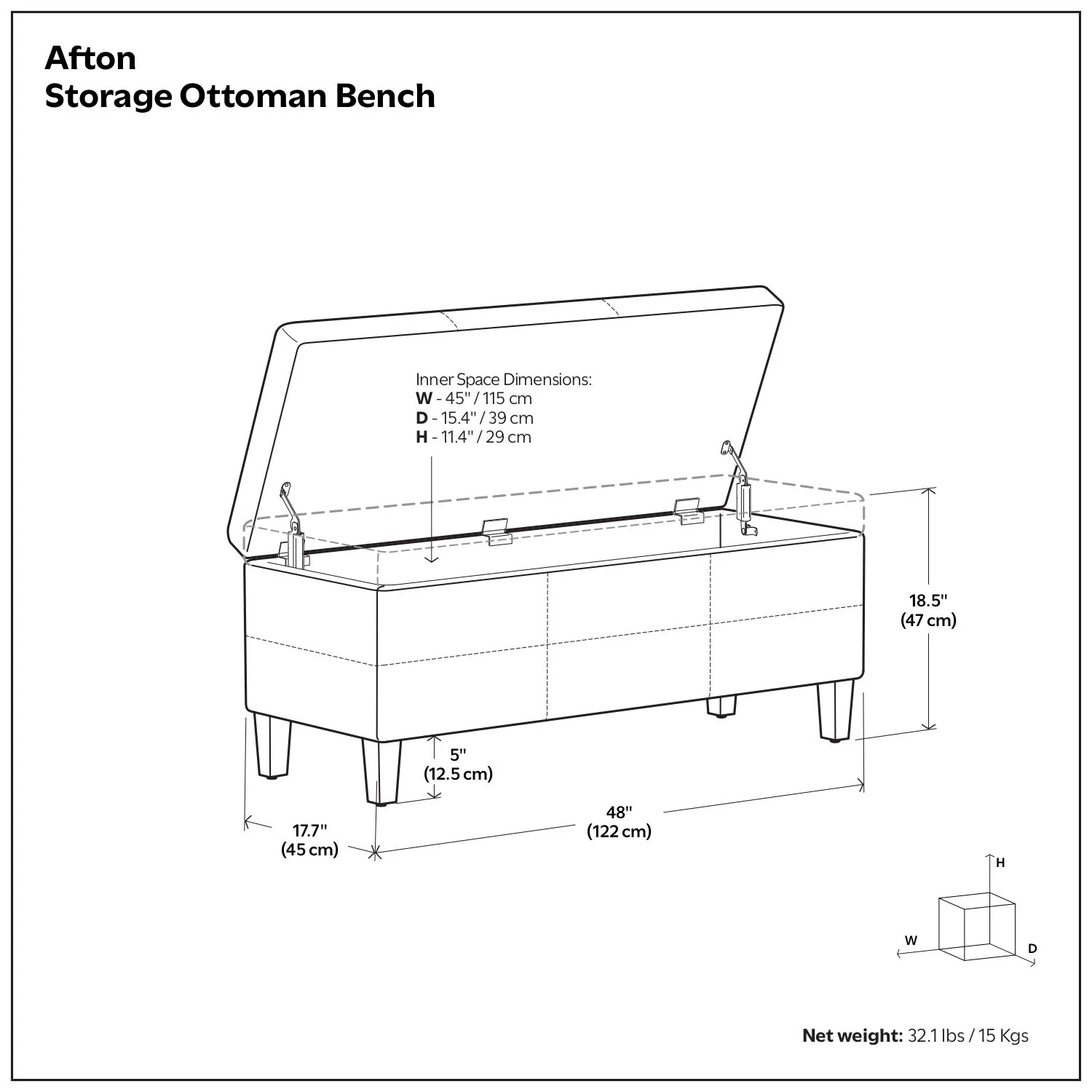 Afton - Large Storage Ottoman Bench - Image 7