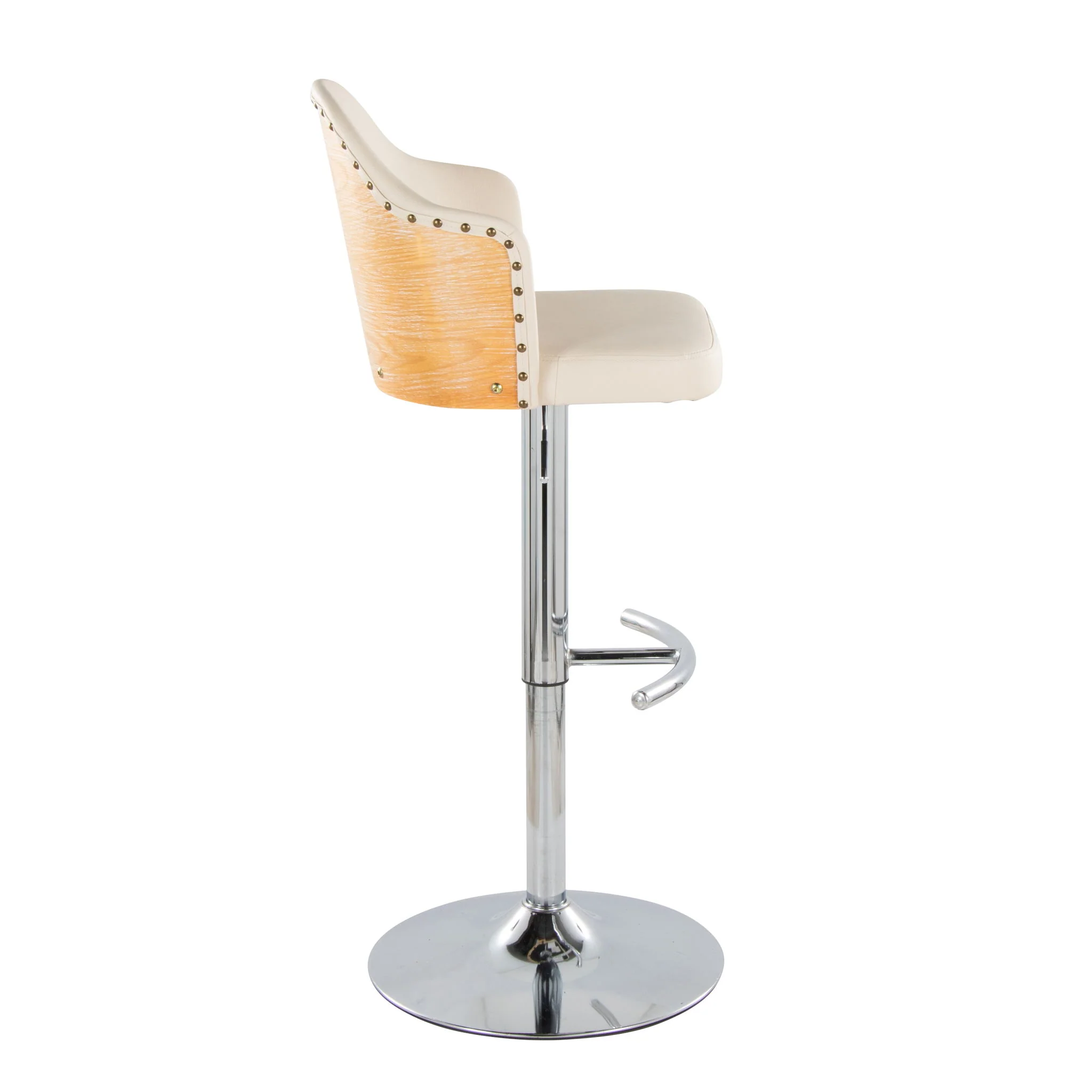 Ahoy - Contemporary Adjustable Barstool, Swivel With Rounded T Footrest (Set of 2) - Image 5
