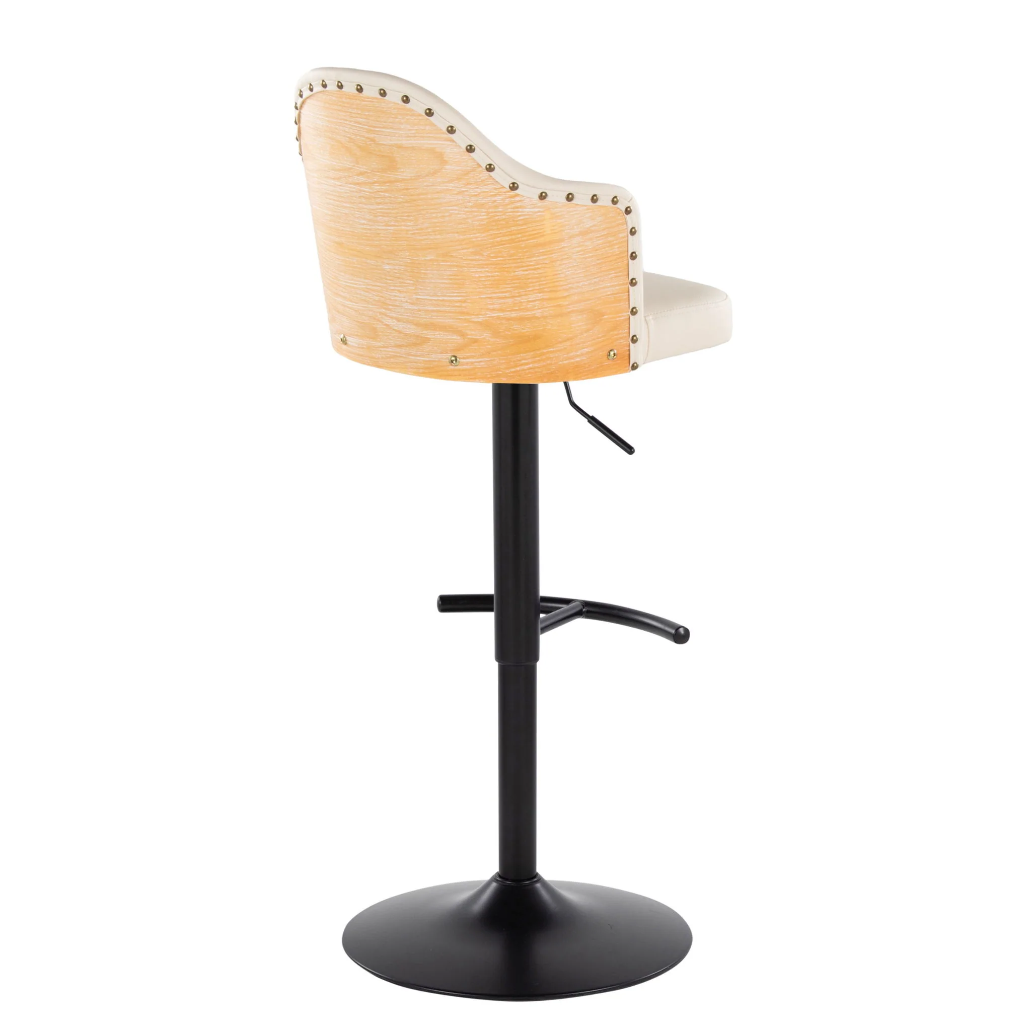 Ahoy - Contemporary Adjustable Barstool, Swivel With Rounded T Footrest (Set of 2) - Image 7