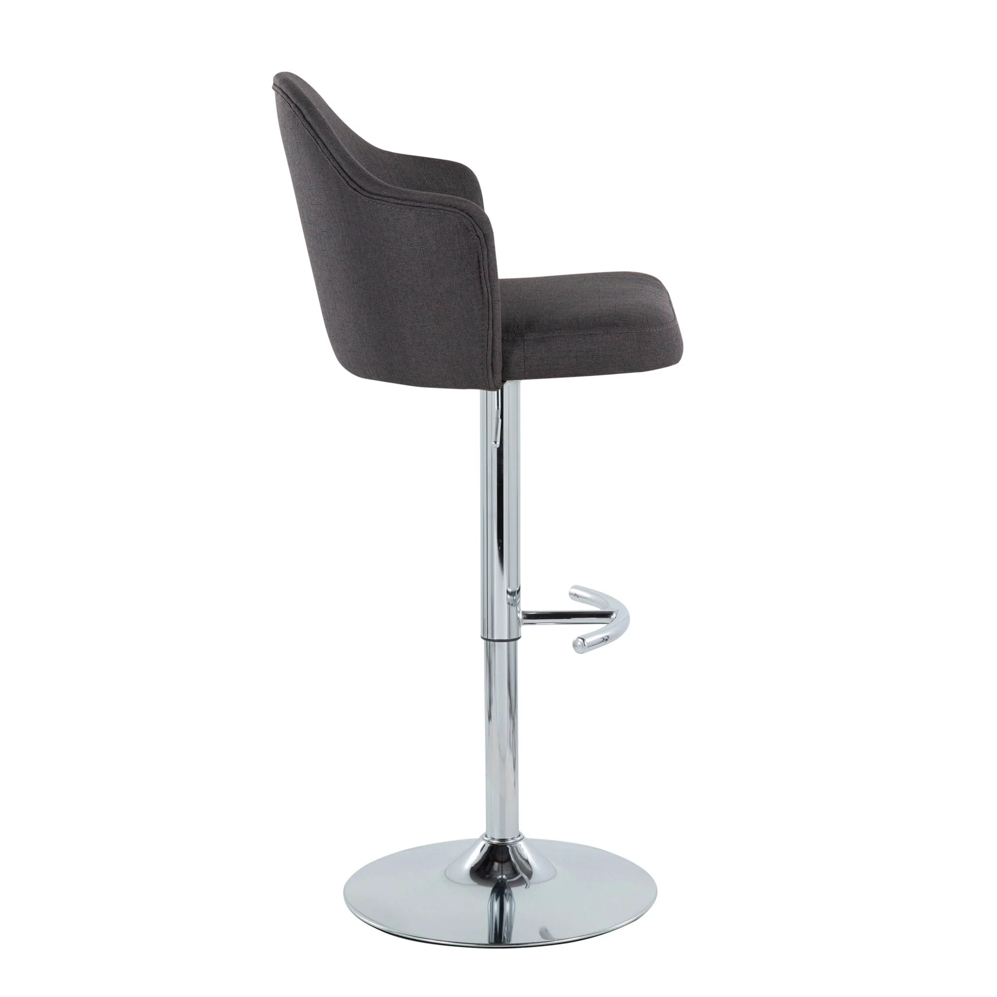Ahoy - Contemporary Adjustable Barstool With Swivel With Rounded T Footrest (Set of 2) - Image 10